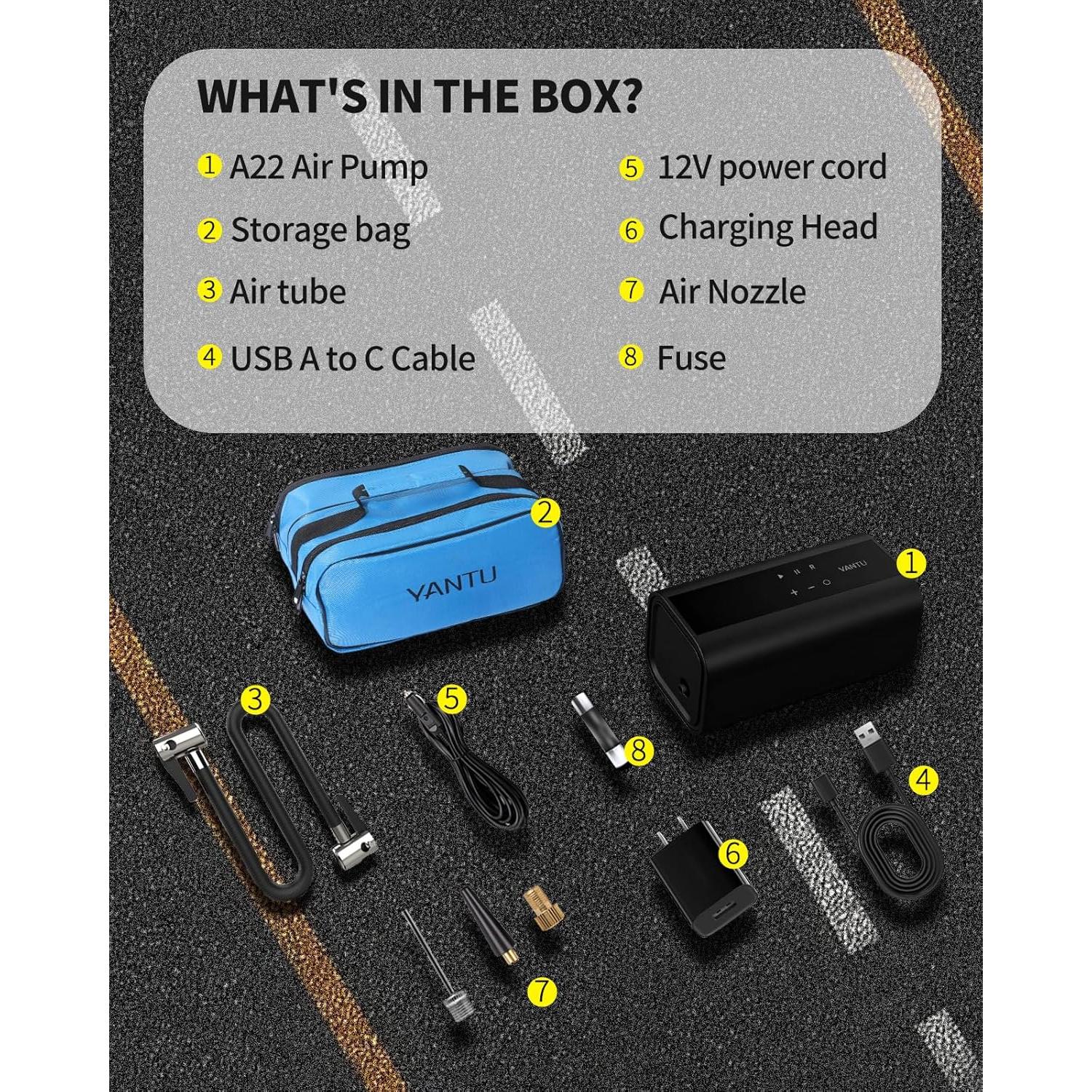 Inflador de Neumáticos Inalámbrico YANTU A22 12V 150psi