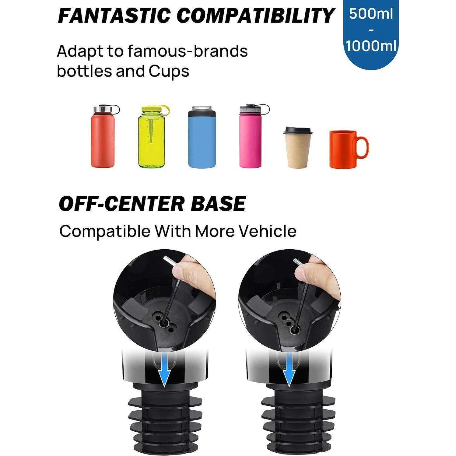 Soporte para teléfono en portavasos JOYTUTUS negro 360°