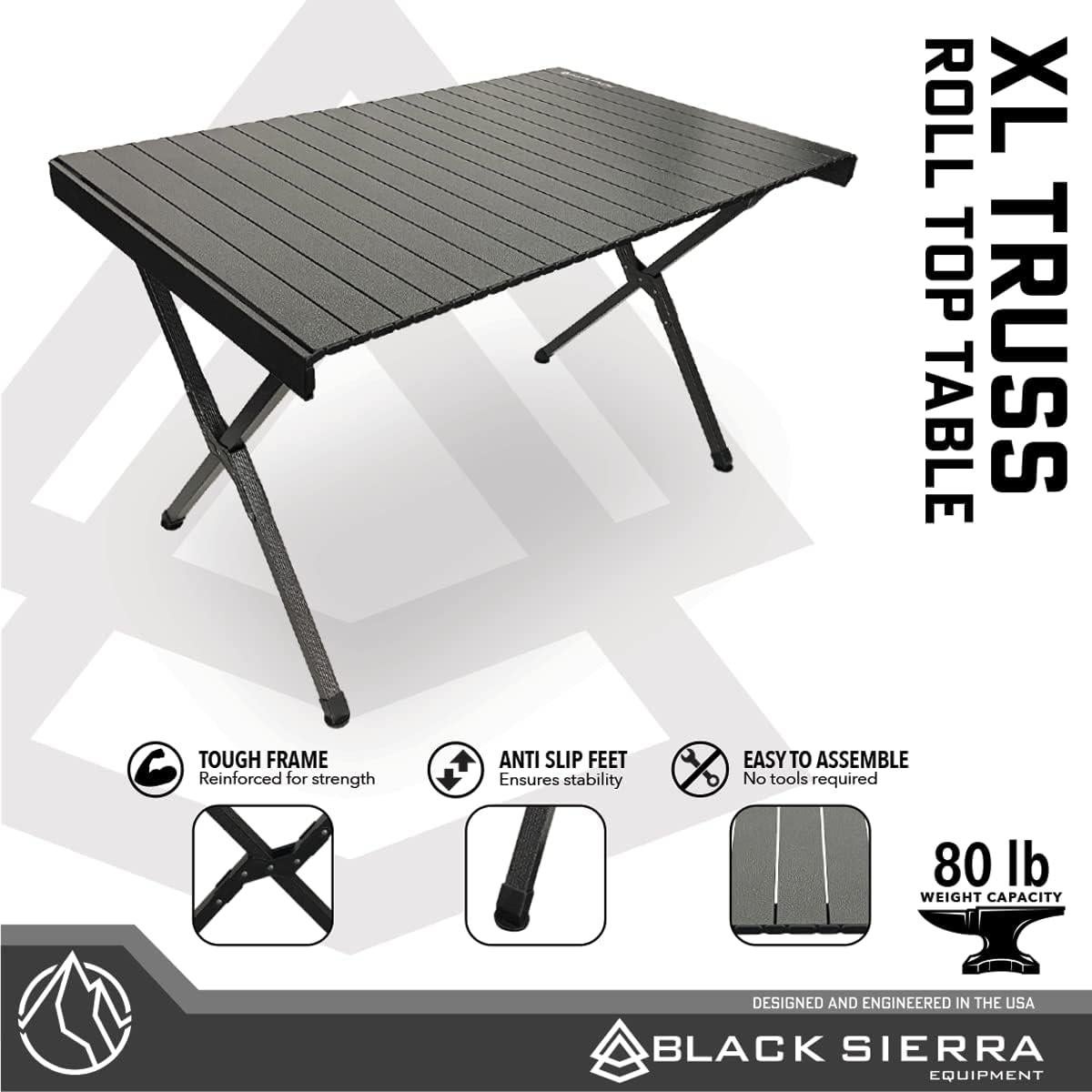 Mesa Plegable Black Sierra XL Truss Roll Top 71x113 cm