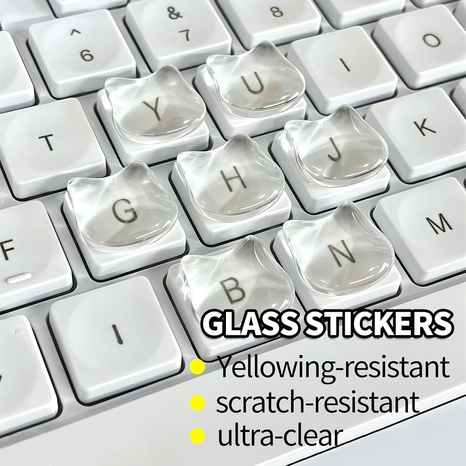 Tapa de Teclado de Vidrio VNLEXMC - 80 Stickers Gato 1.6x0.8cm