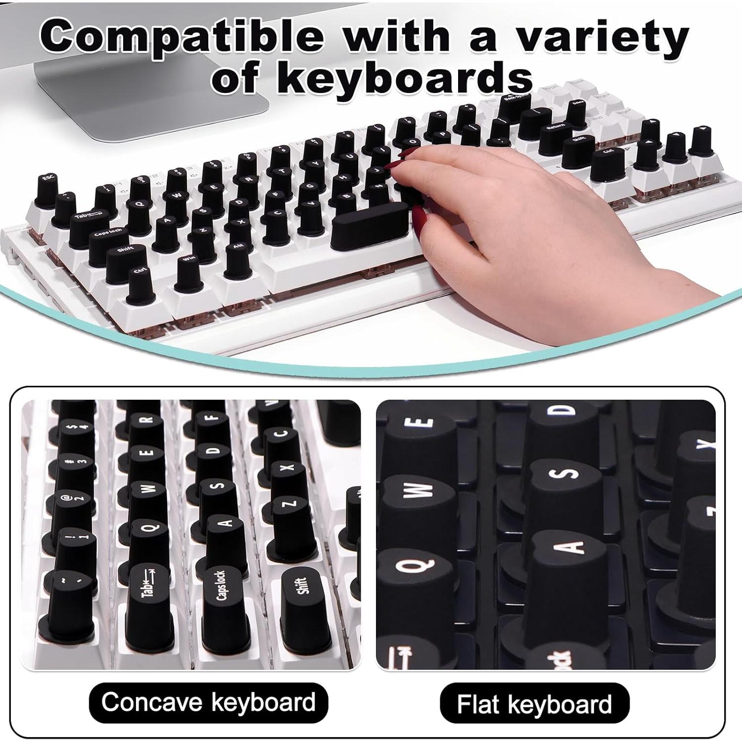 Calcomanías para Teclado Raisetip 70 Pcs para Uñas Largas Negro