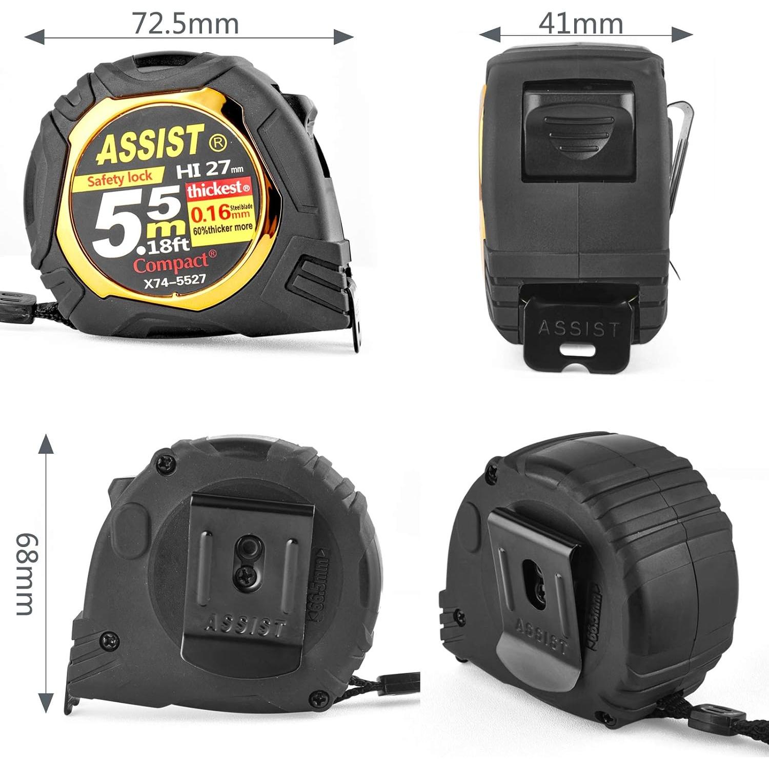 Cinta Métrica ASSIST Pro 5.5M Doble Escala Profesional