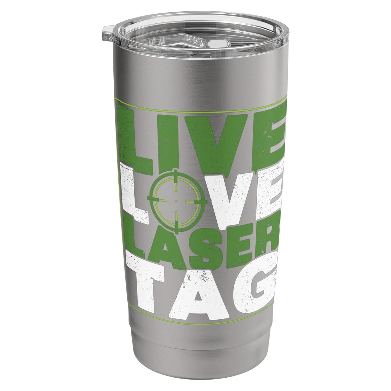 Vaso Aislado de Acero Inoxidable 20 Oz Vive Ama Laser Tag