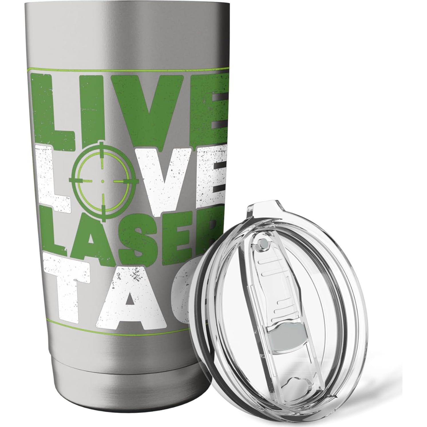 Vaso Aislado de Acero Inoxidable 20 Oz Vive Ama Laser Tag
