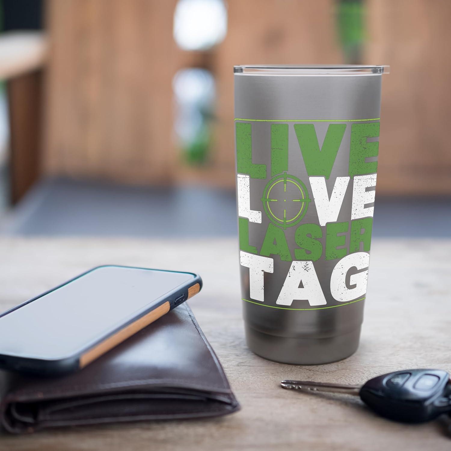 Vaso Aislado de Acero Inoxidable 20 Oz Vive Ama Laser Tag