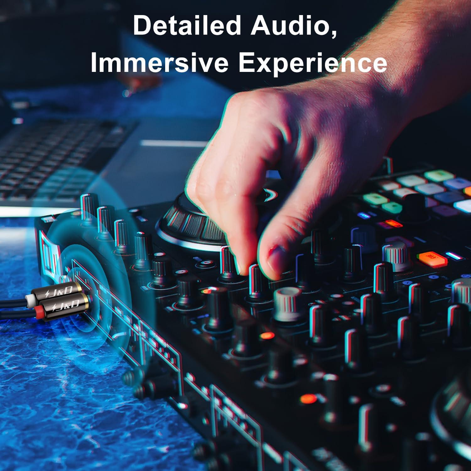 Cable de Audio Estéreo RCA J&D Macho a Macho 0.91m