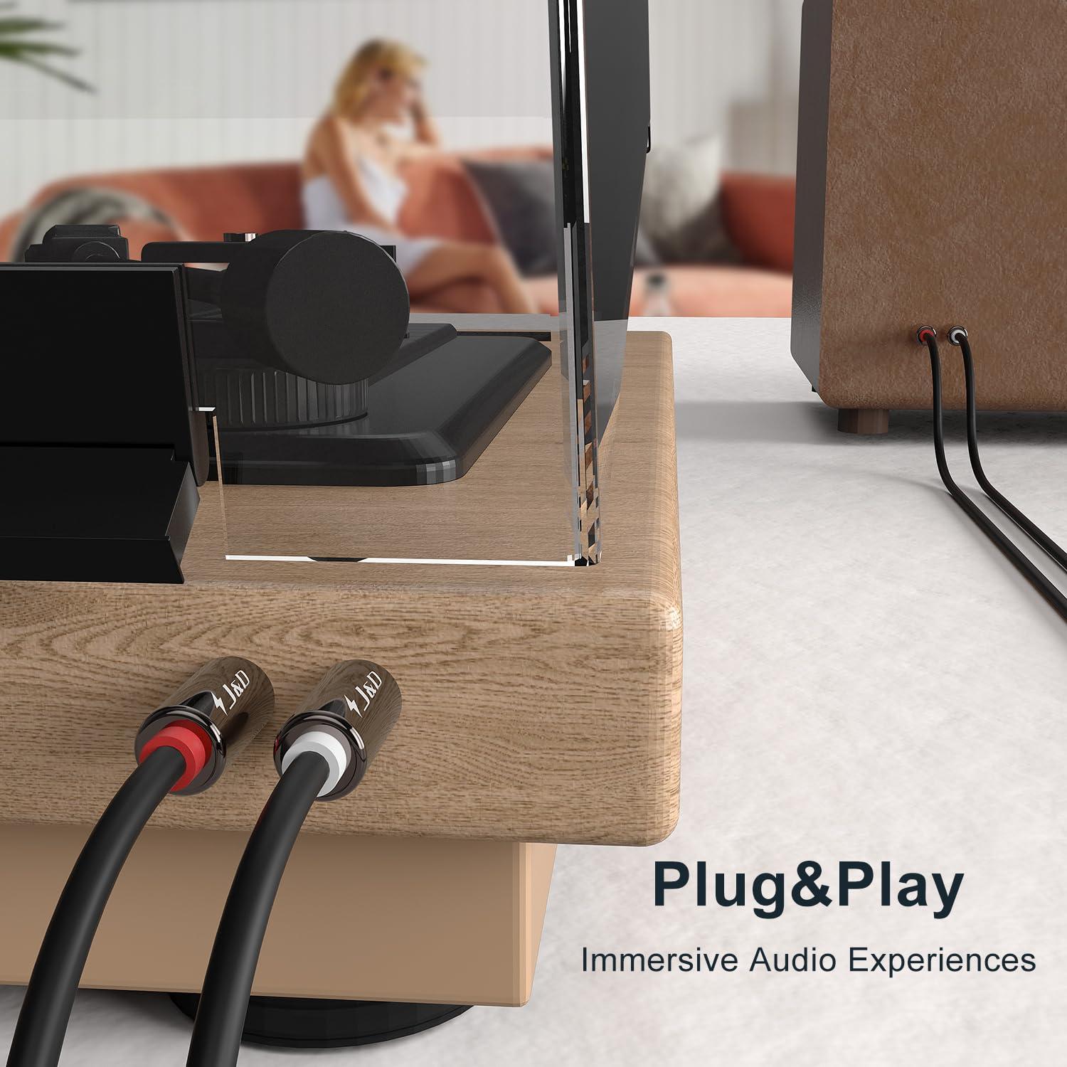 Cable de Audio Estéreo RCA J&D Macho a Macho 0.91m