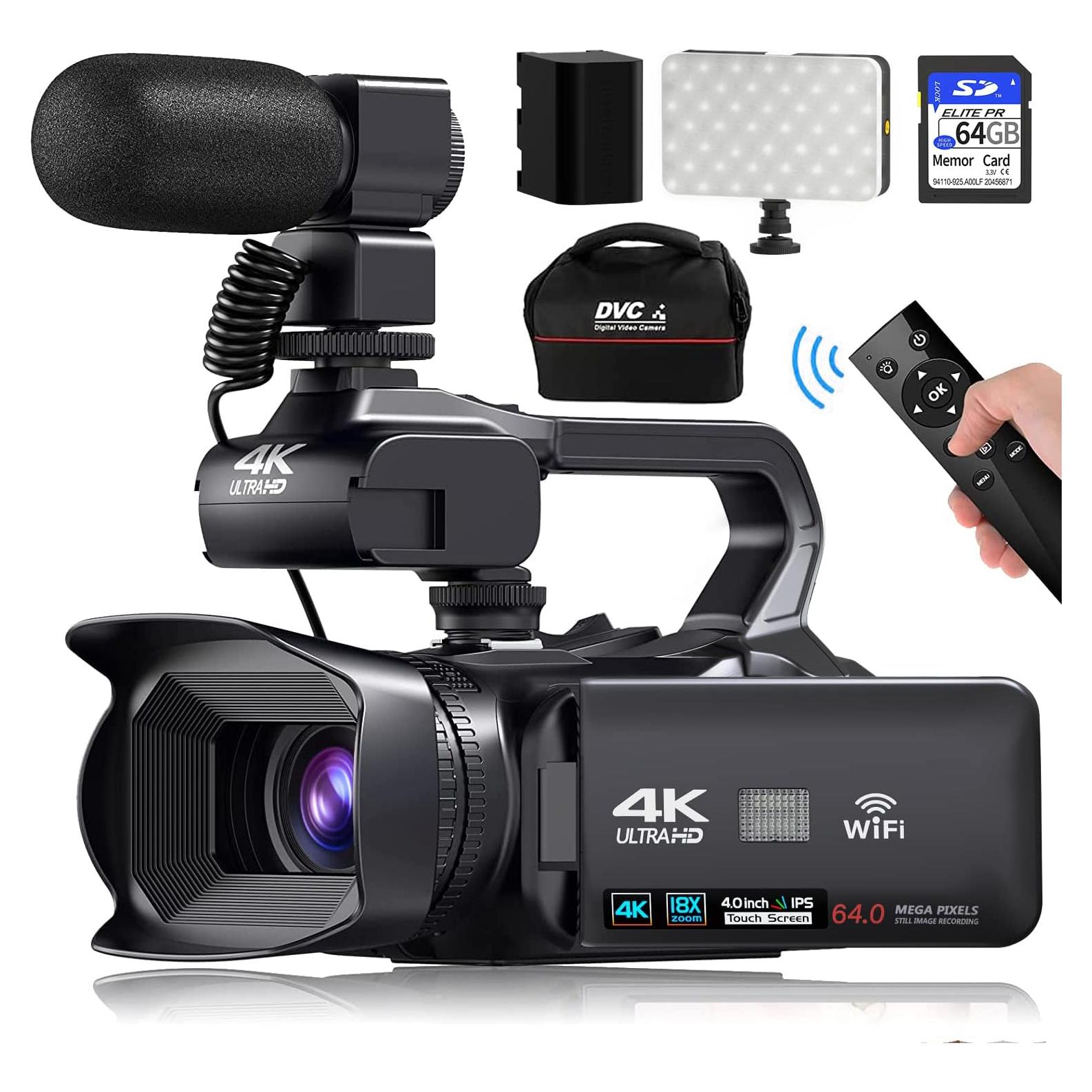 Cámara de Video VETEK 4K 64MP con Pantalla Táctil 4" y WiFi