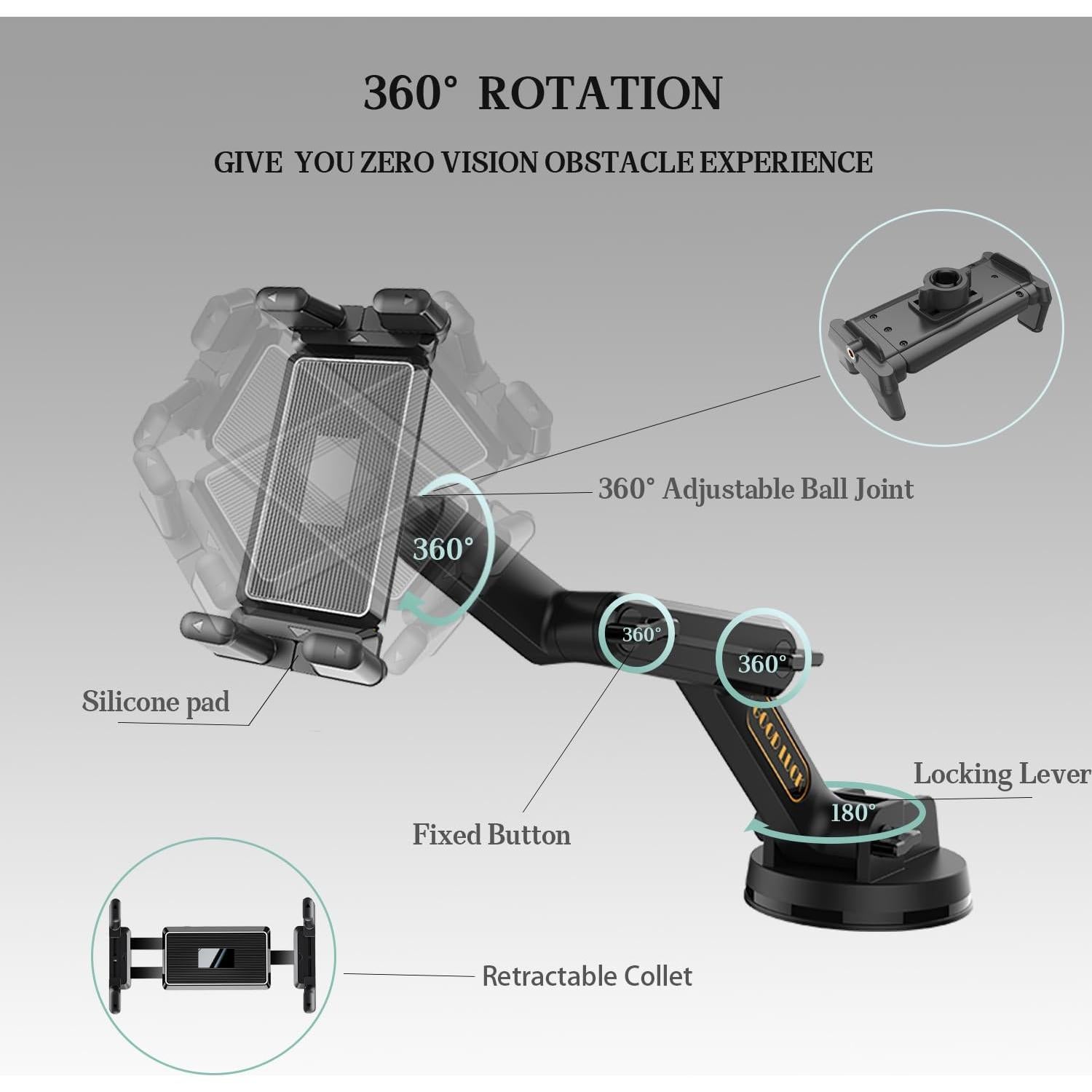 Soporte para Tablet WUITIN PB-1 Brazo Largo 43 cm
