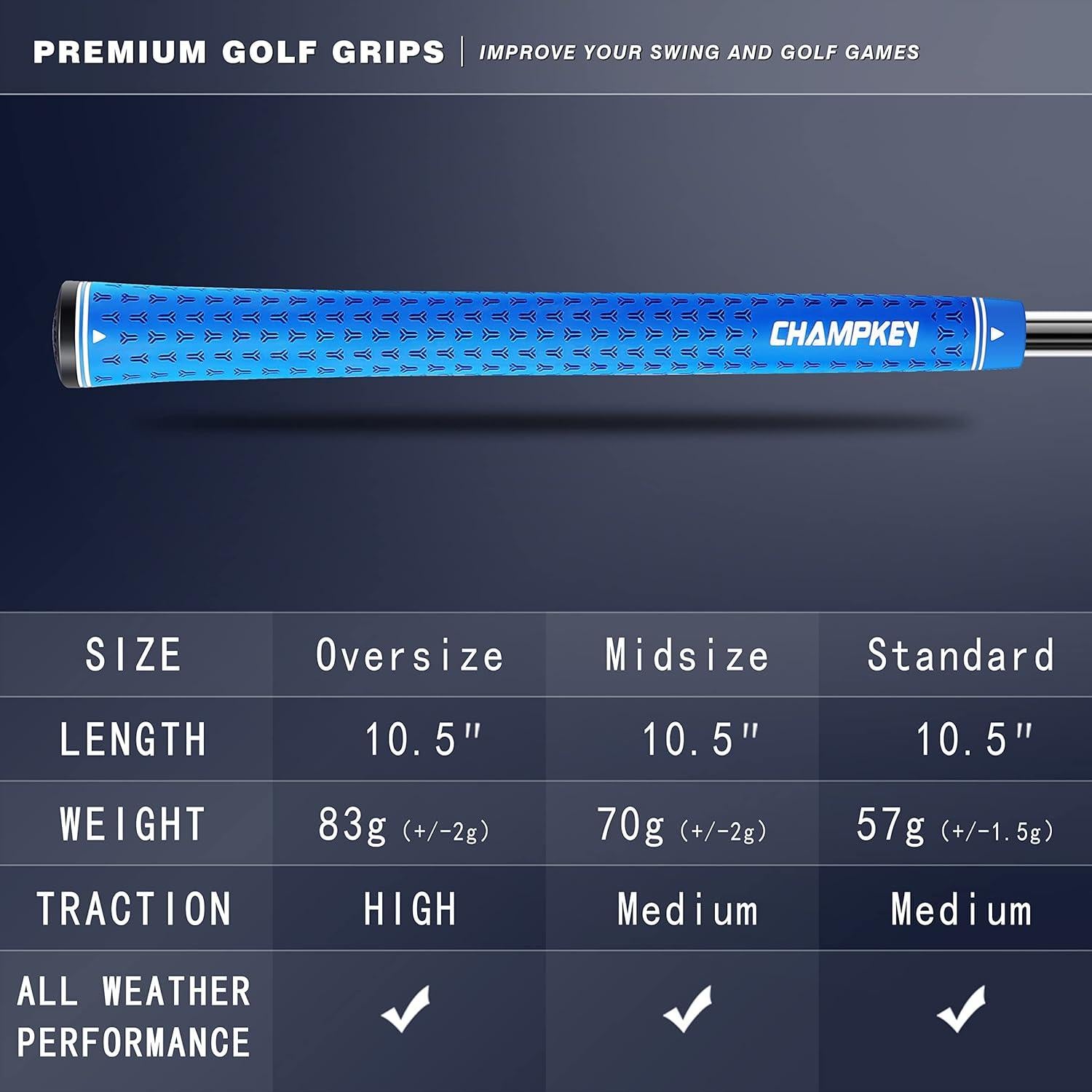 Agarre de Golf CHAMPKEY Y-LITE 13 Piezas Estándar Azul