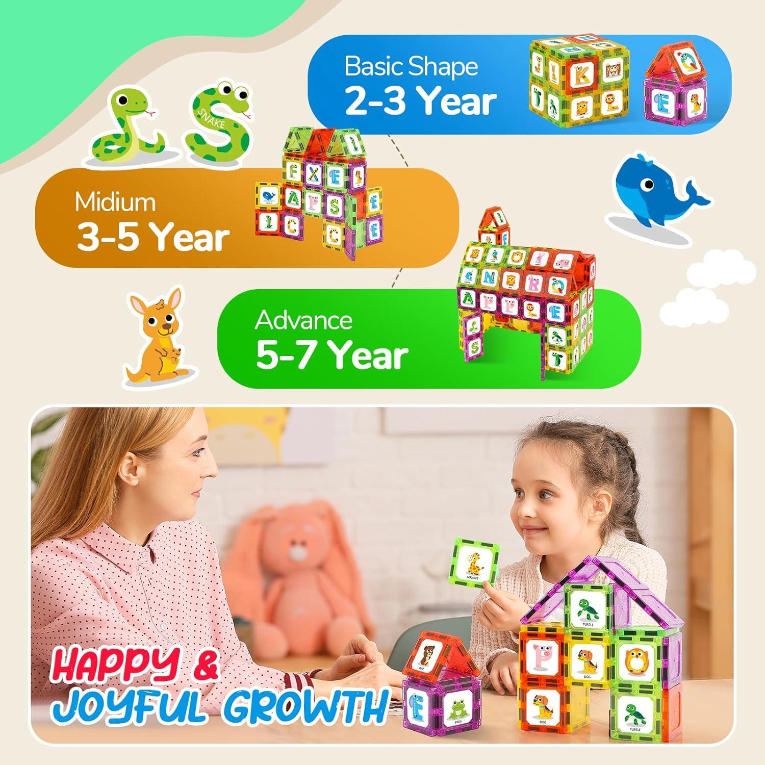 Juguetes de Aprendizaje Magnéticos Windidi - Alfabeto Animal 26 Piezas