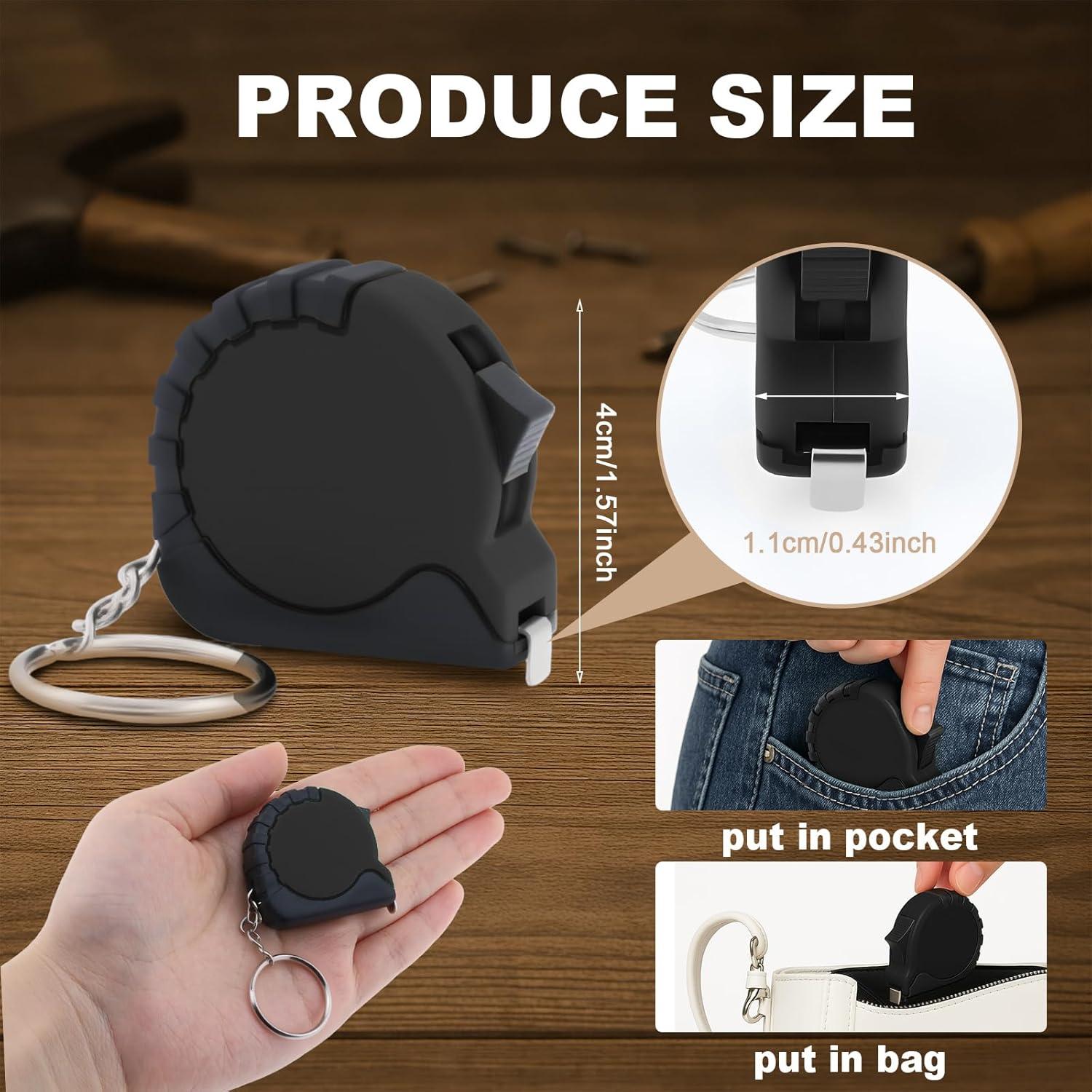 24 Cintas Métricas Retráctiles Mini ZSCCXQ 100cm con Llavero