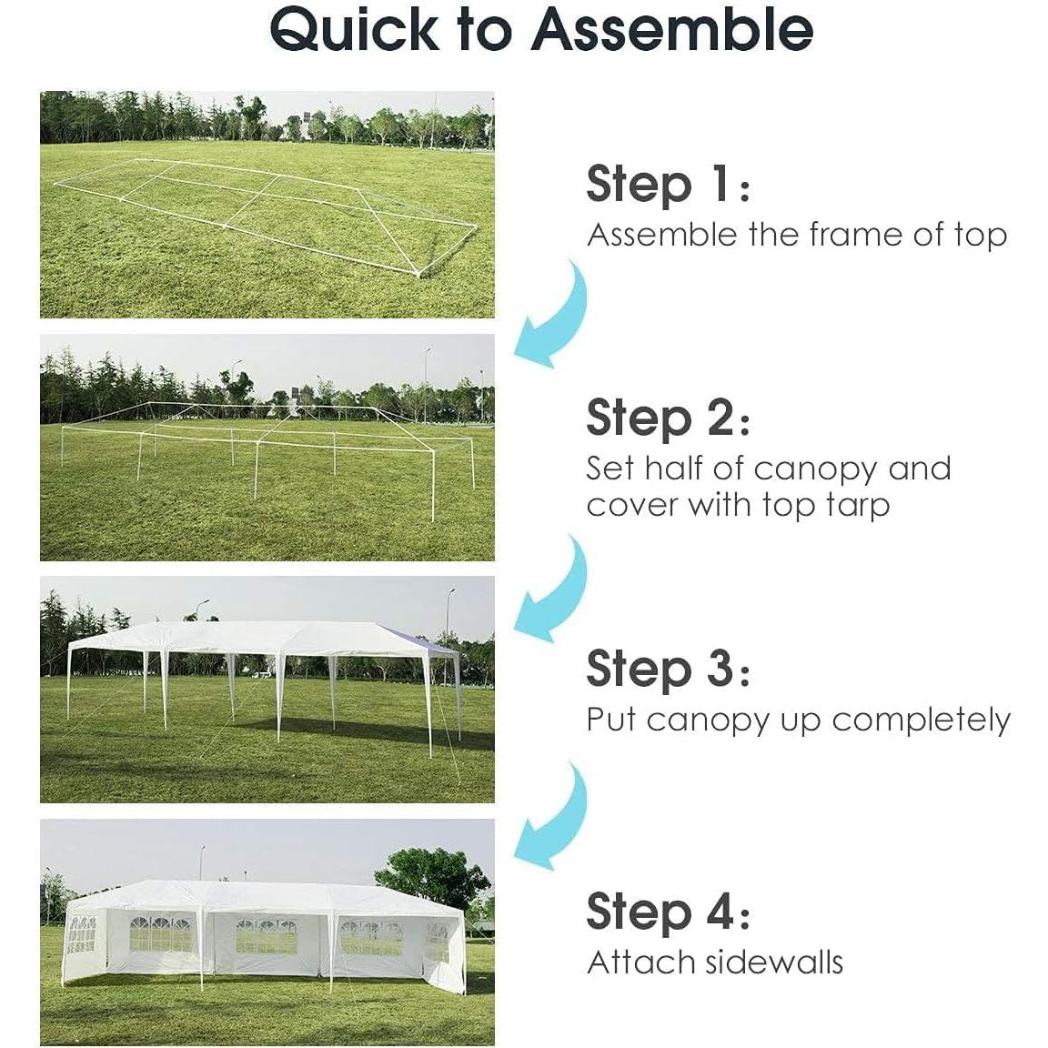 Carpa de Fiesta Tangkula 10x30 Pies (3.05x9.14m) 5 Paredes