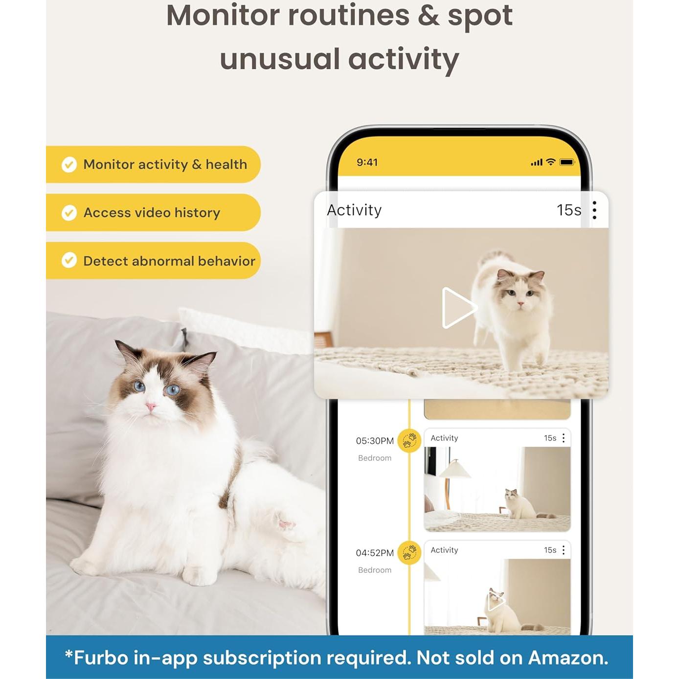 Cámara Inteligente para Gatos Furbo 360° - Suscripción Requerida