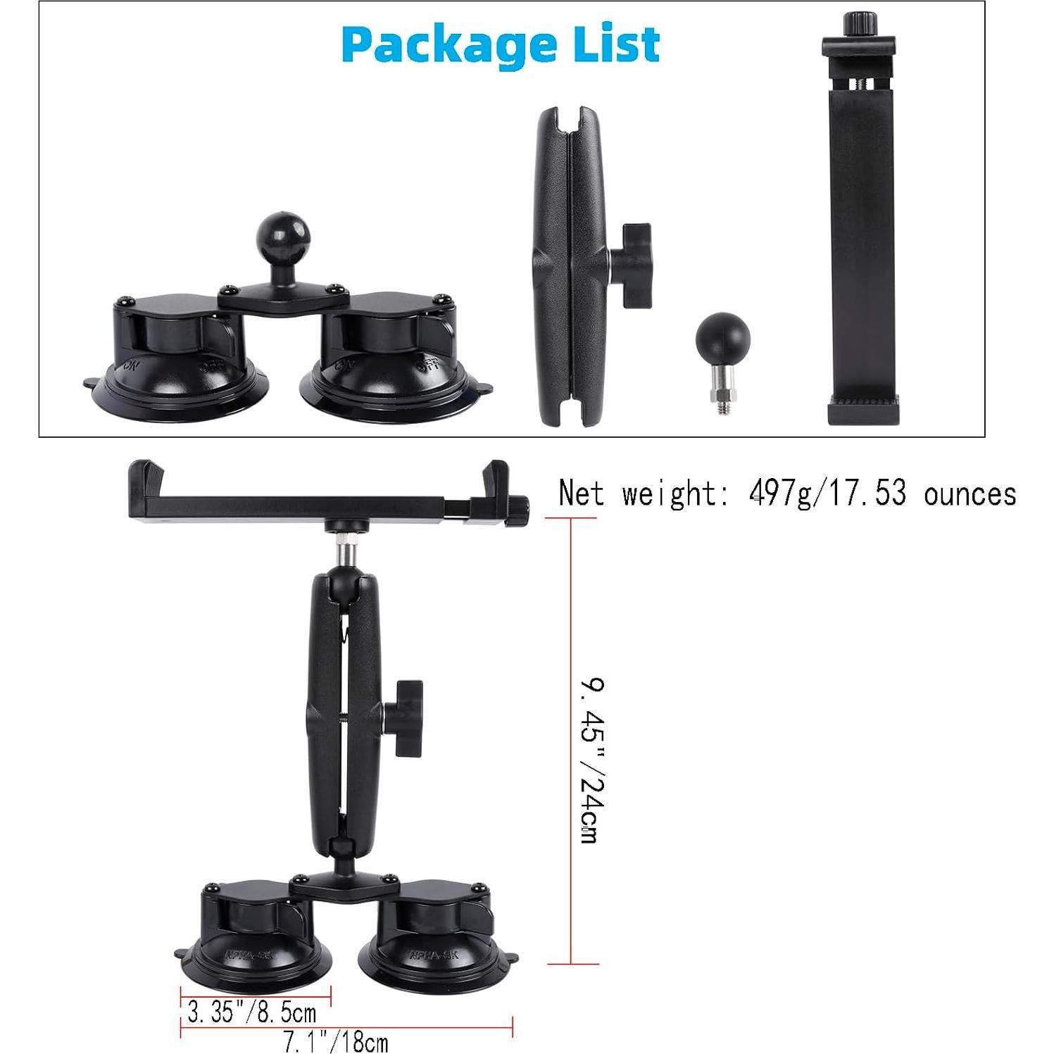 Soporte para Tableta XiuShui con Doble Ventosa 6.5-15 Pulgadas