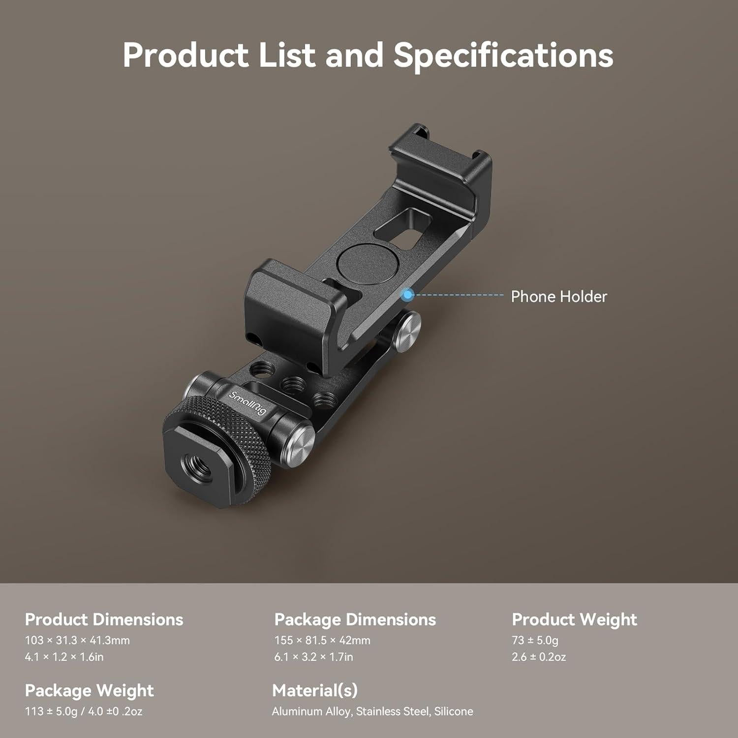 Soporte Universal SMALLRIG para Teléfonos con Montura Fría