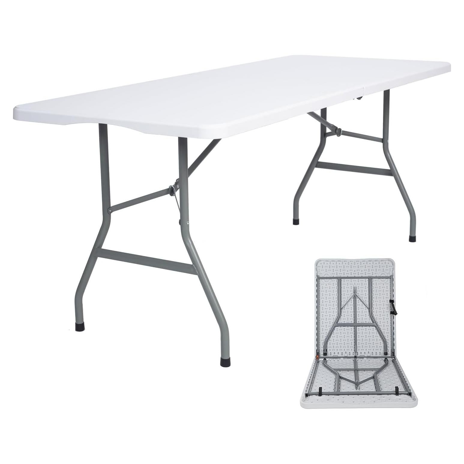 Mesa Plegable 180 cm Lakhow Blanca para Picnic y Eventos