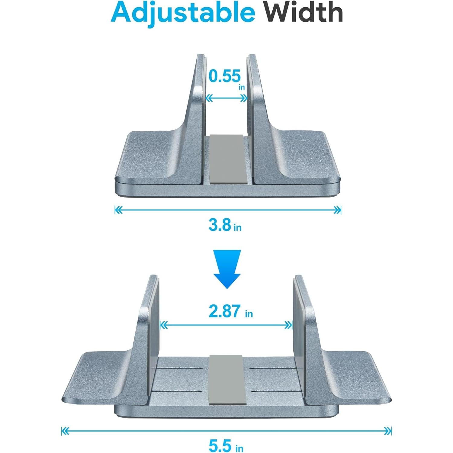 Soporte Vertical para Laptop JARLINK Ajustable Aluminio Gris
