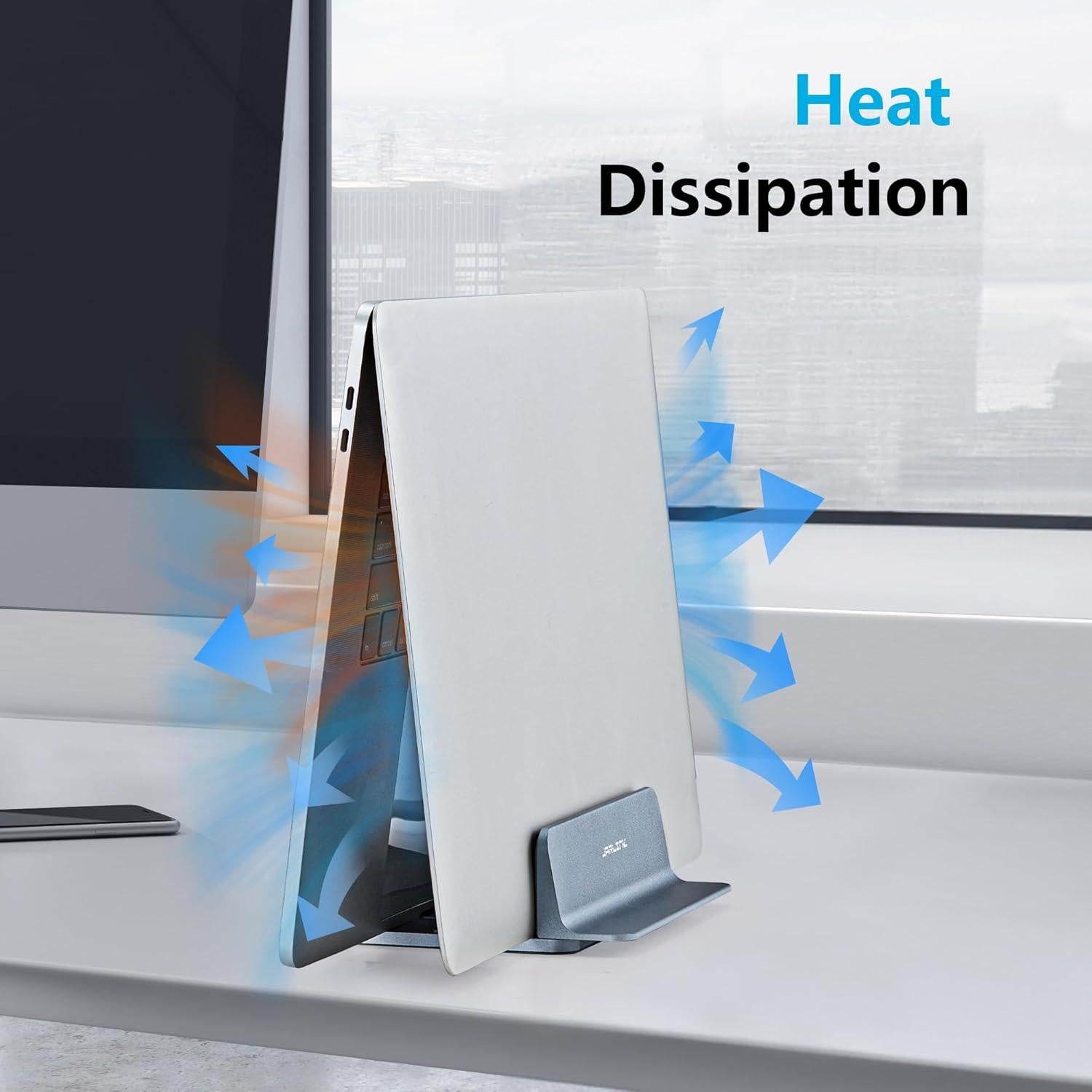 Soporte Vertical para Laptop JARLINK Ajustable Aluminio Gris