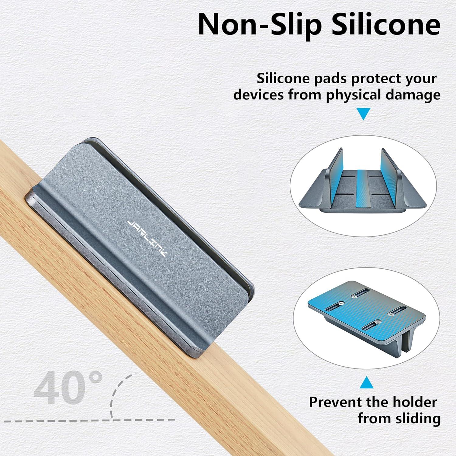 Soporte Vertical para Laptop JARLINK Ajustable Aluminio Gris