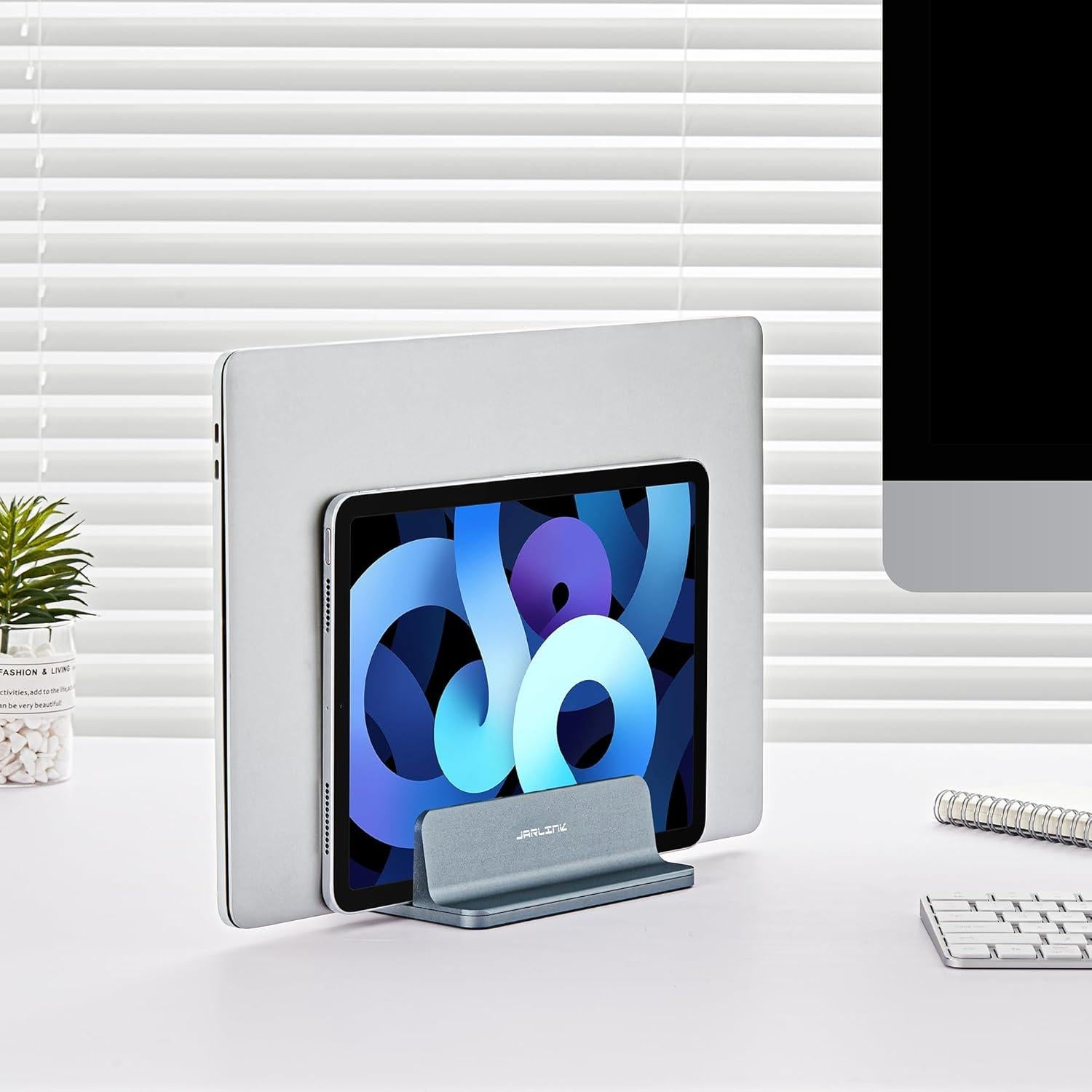 Soporte Vertical para Laptop JARLINK Ajustable Aluminio Gris