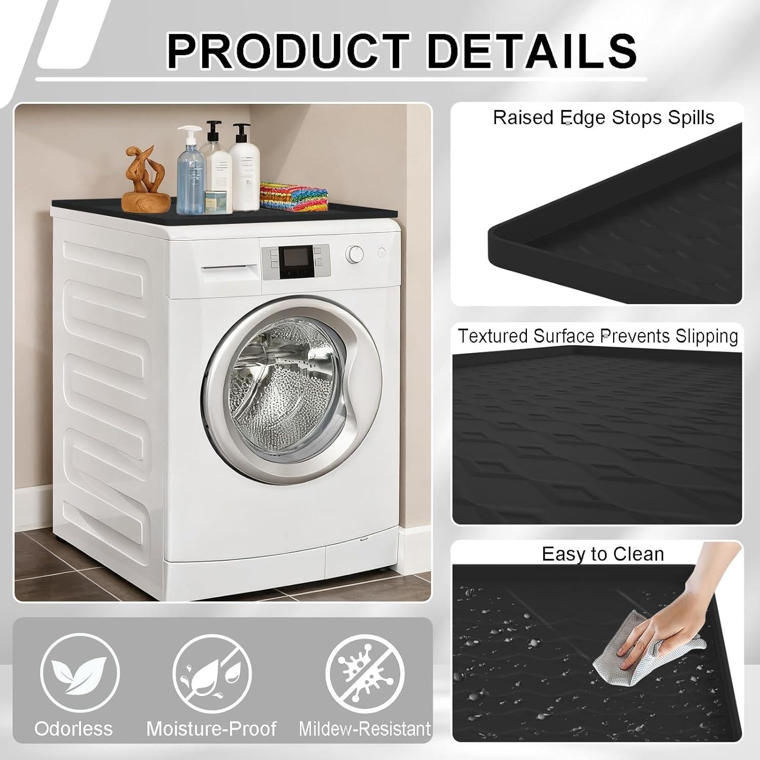 Alfombrilla de Silicona AIZOE 60x60 cm para Mini Nevera y Lavadora