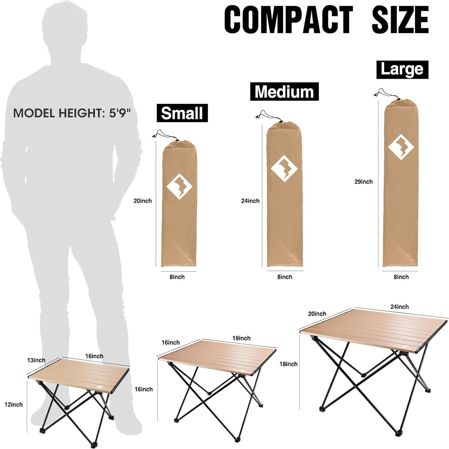 Mesa de Camping VILLEY Plegable 16" Aluminio Azul