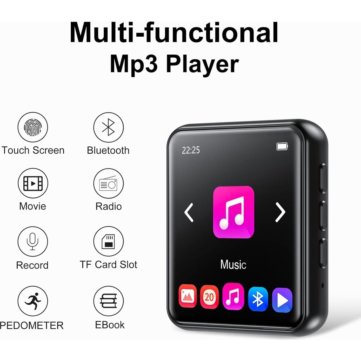 Reproductor MP3 JOLIKE M5 64GB Bluetooth 5.3 Pantalla Táctil