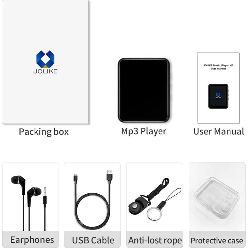 Reproductor MP3 JOLIKE M5 64GB Bluetooth 5.3 Pantalla Táctil