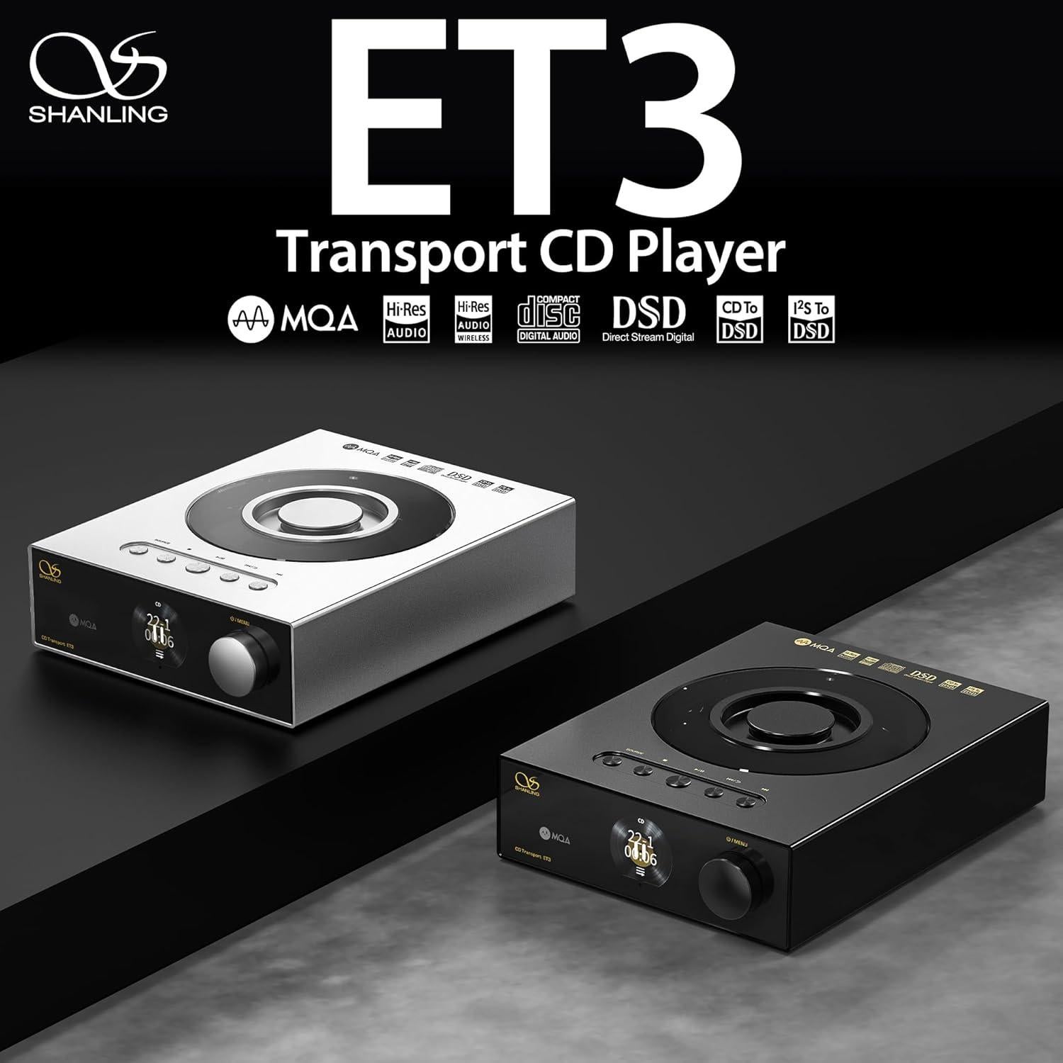 Reproductor de CD Shanling ET3 Negro con Bluetooth y USB