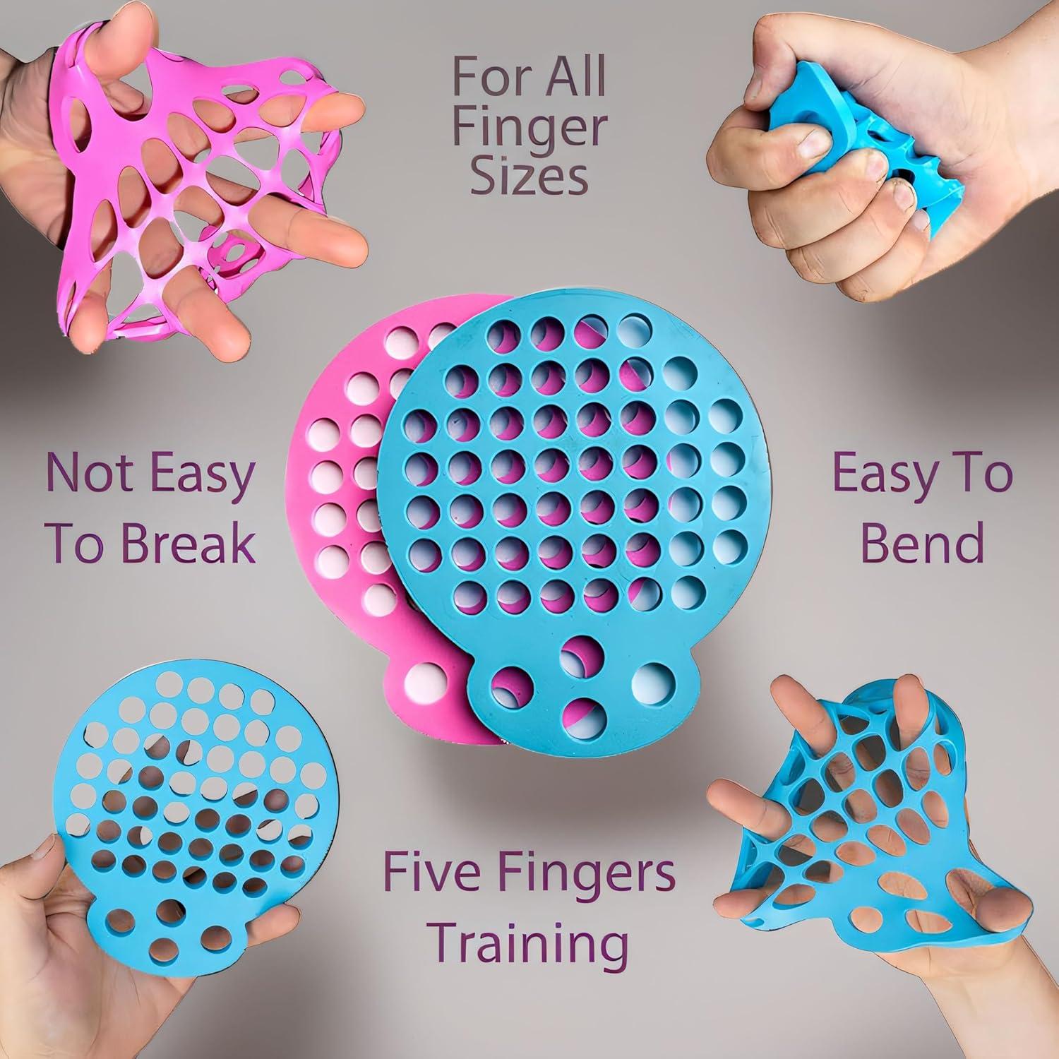 Ejercitador de Dedos Genérico Rosa y Azul - Resistencia Ajustable