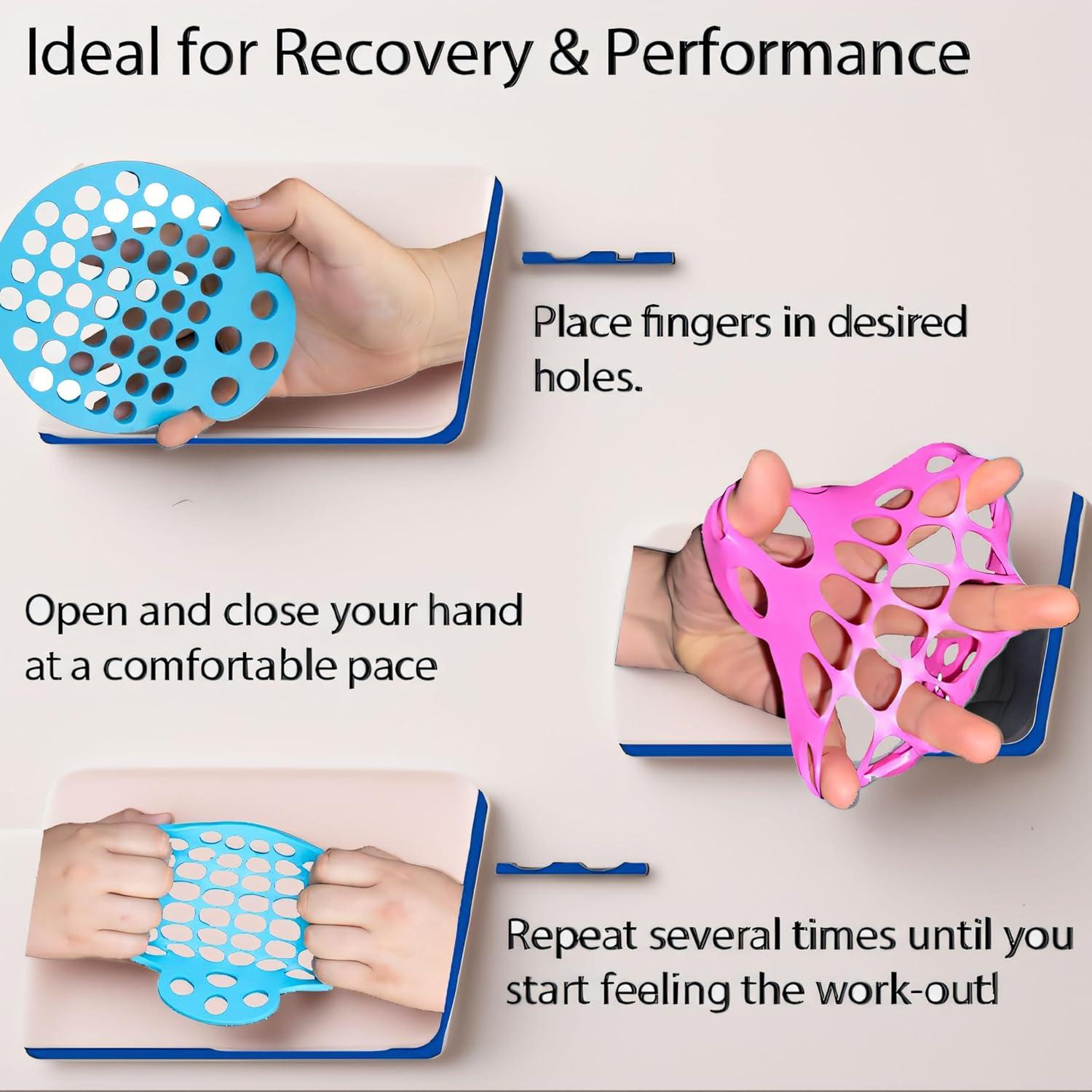 Ejercitador de Dedos Genérico Rosa y Azul - Resistencia Ajustable