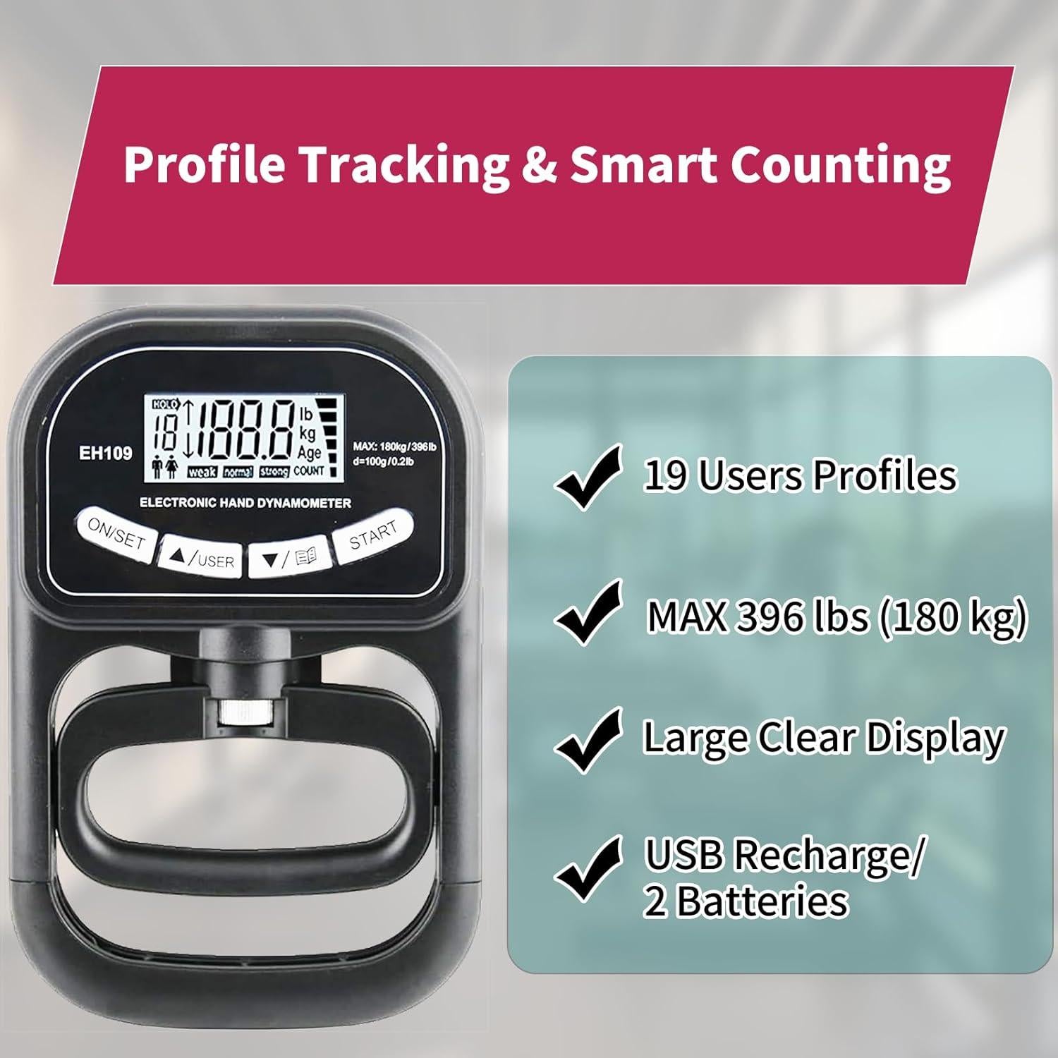 AHTAPFON Conjunto de Probador de Fuerza de Agarre y Entrenador