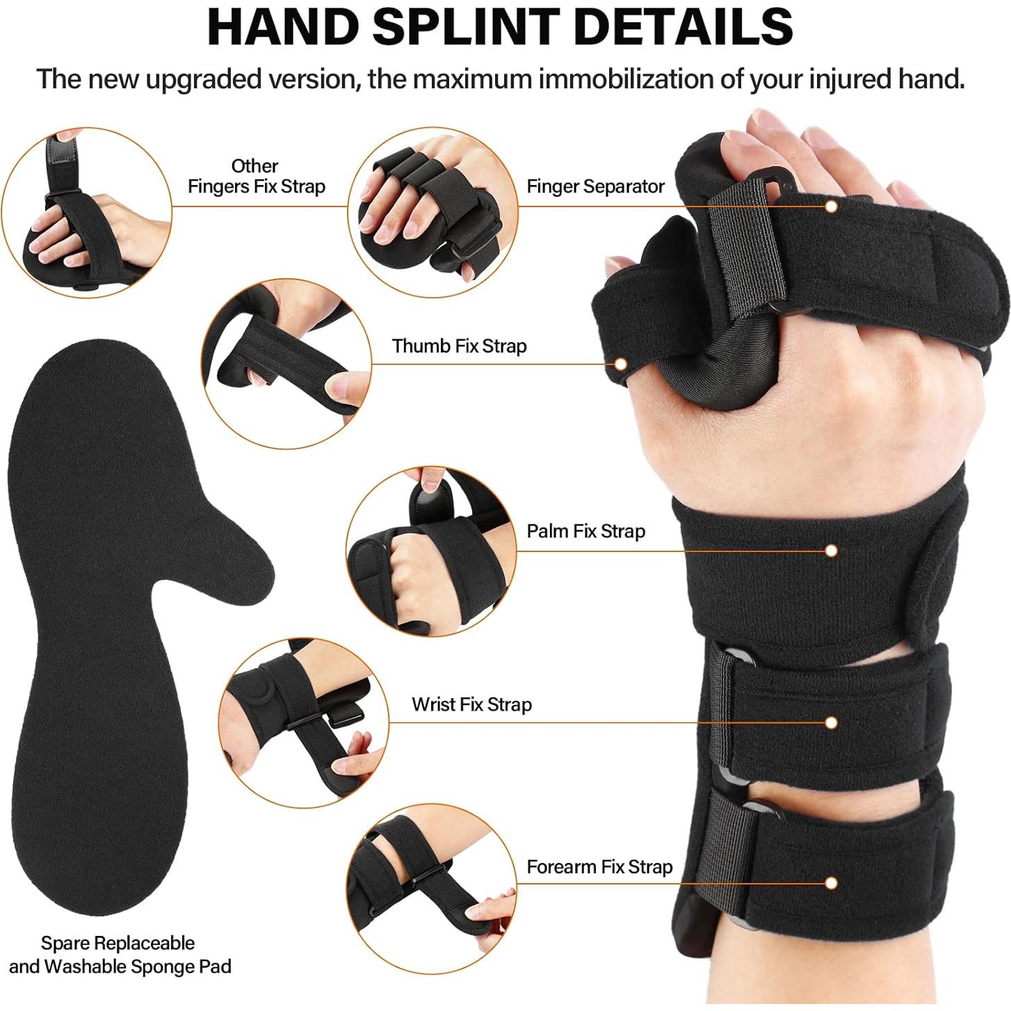 Férula de Mano en Reposo HOOMTREE para Síndrome del Túnel Carpiano