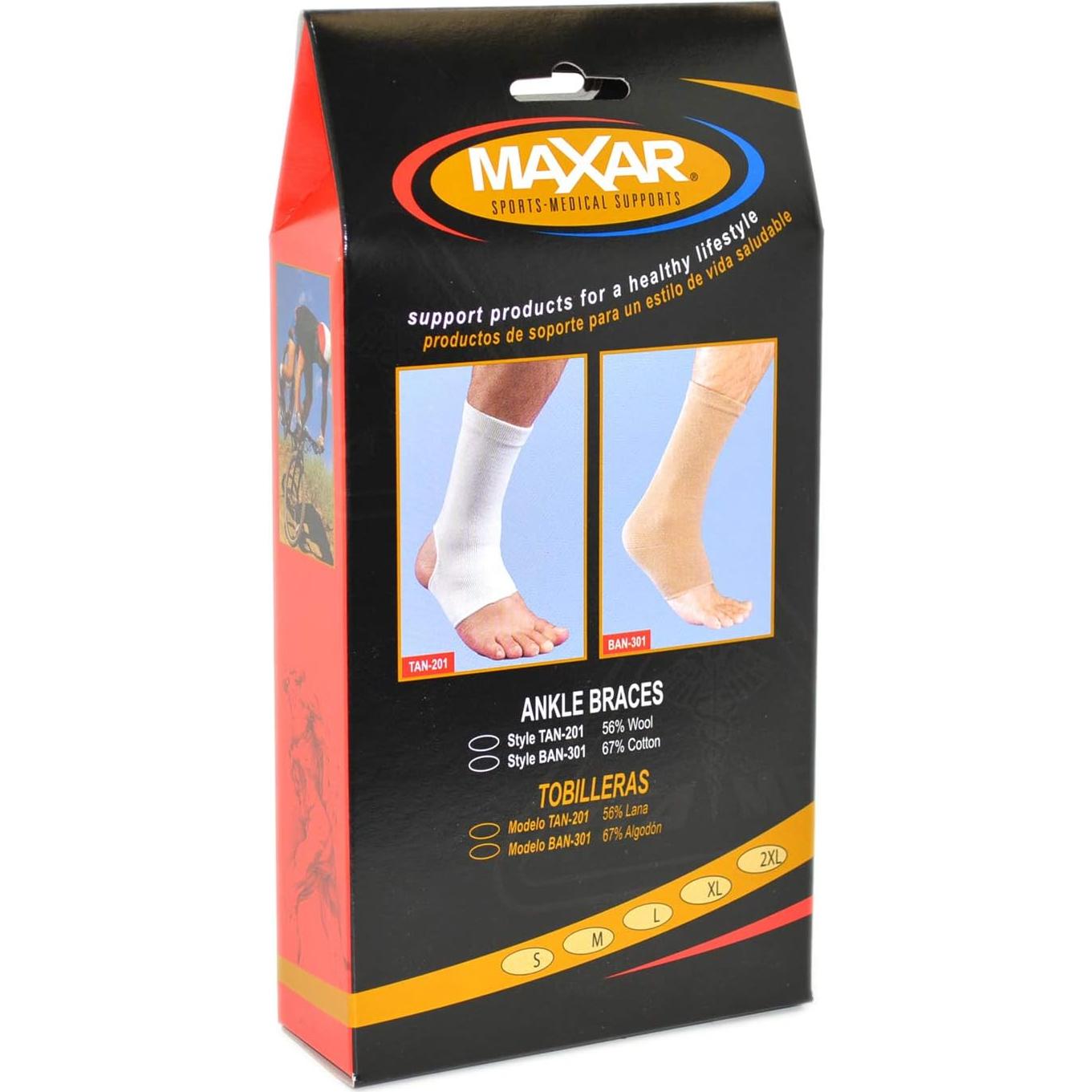 Soporte para Tobillo Maxar TAN-201 - Compresión Media, Lana