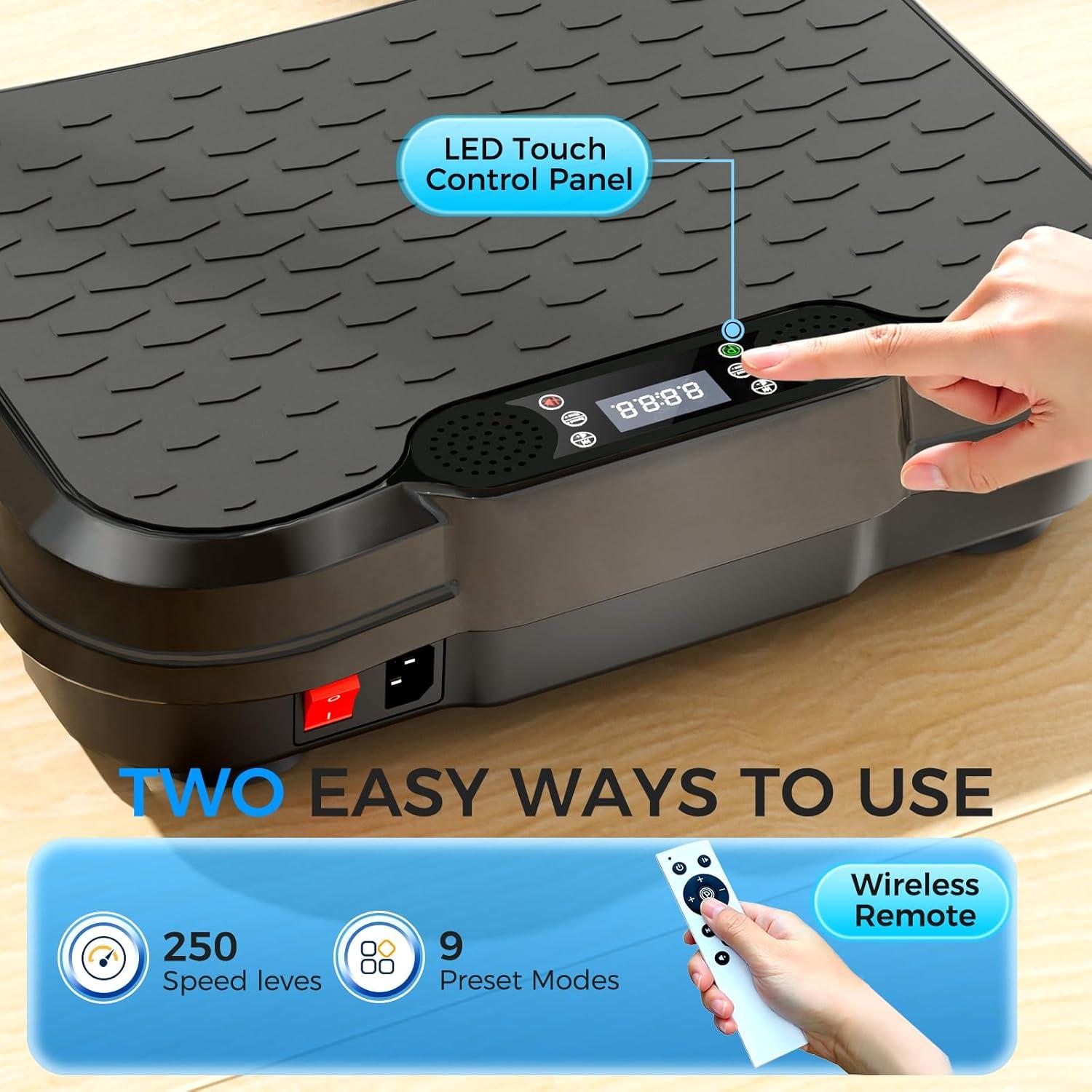 Placa de Vibración ShineMaos 204 Kg 250 Velocidades Ajustables