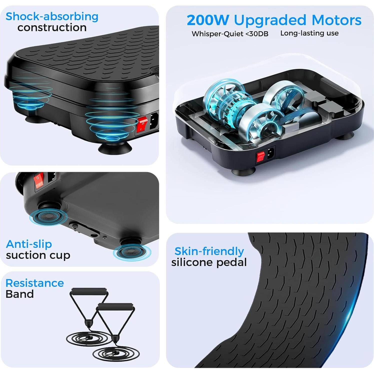 Placa de Vibración ShineMaos 204 Kg 250 Velocidades Ajustables