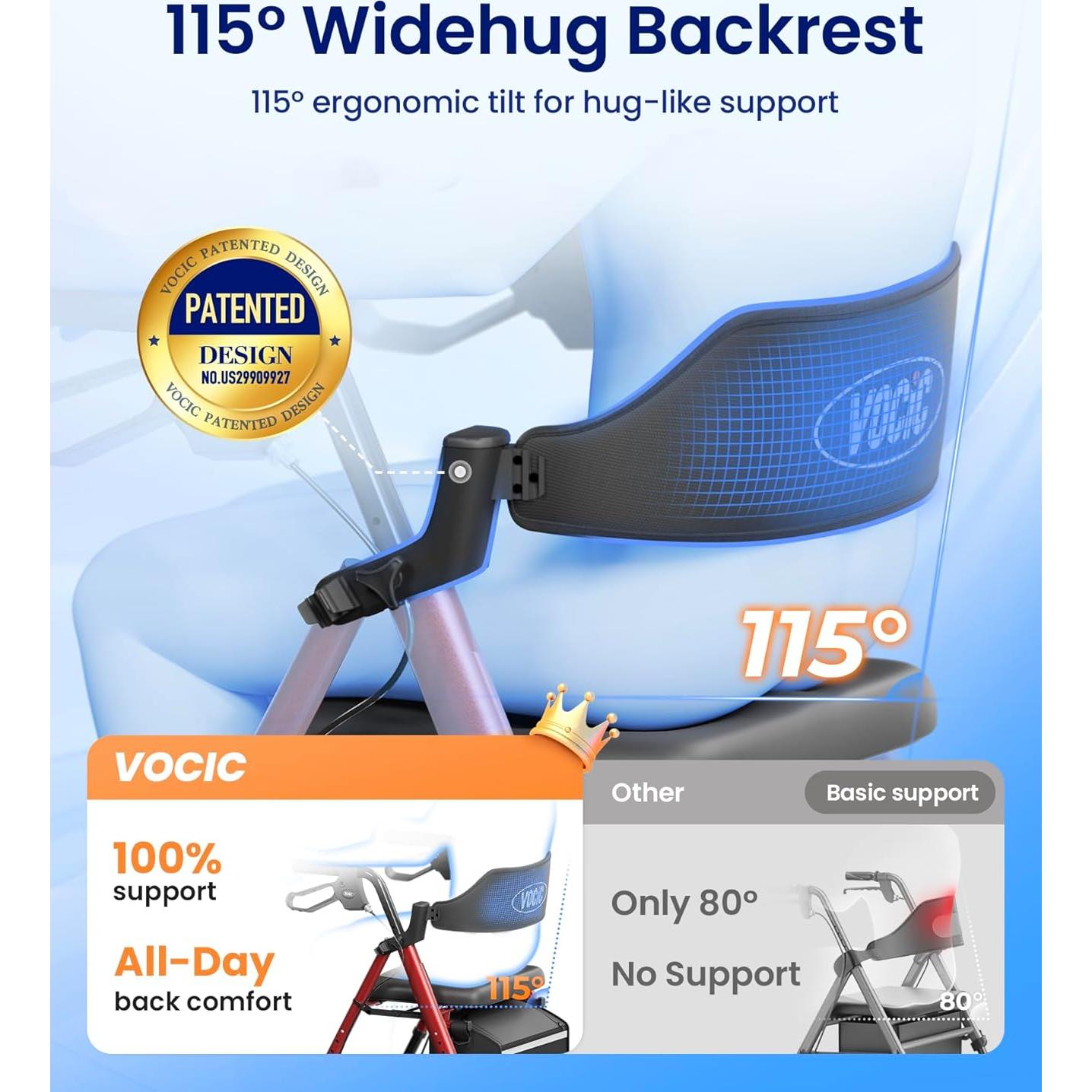 Caminador VOCIC Z21 para adultos mayores con asiento 158.8kg