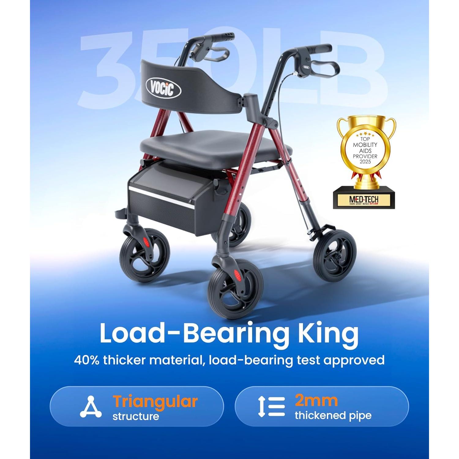 Caminador VOCIC Z21 para adultos mayores con asiento 158.8kg