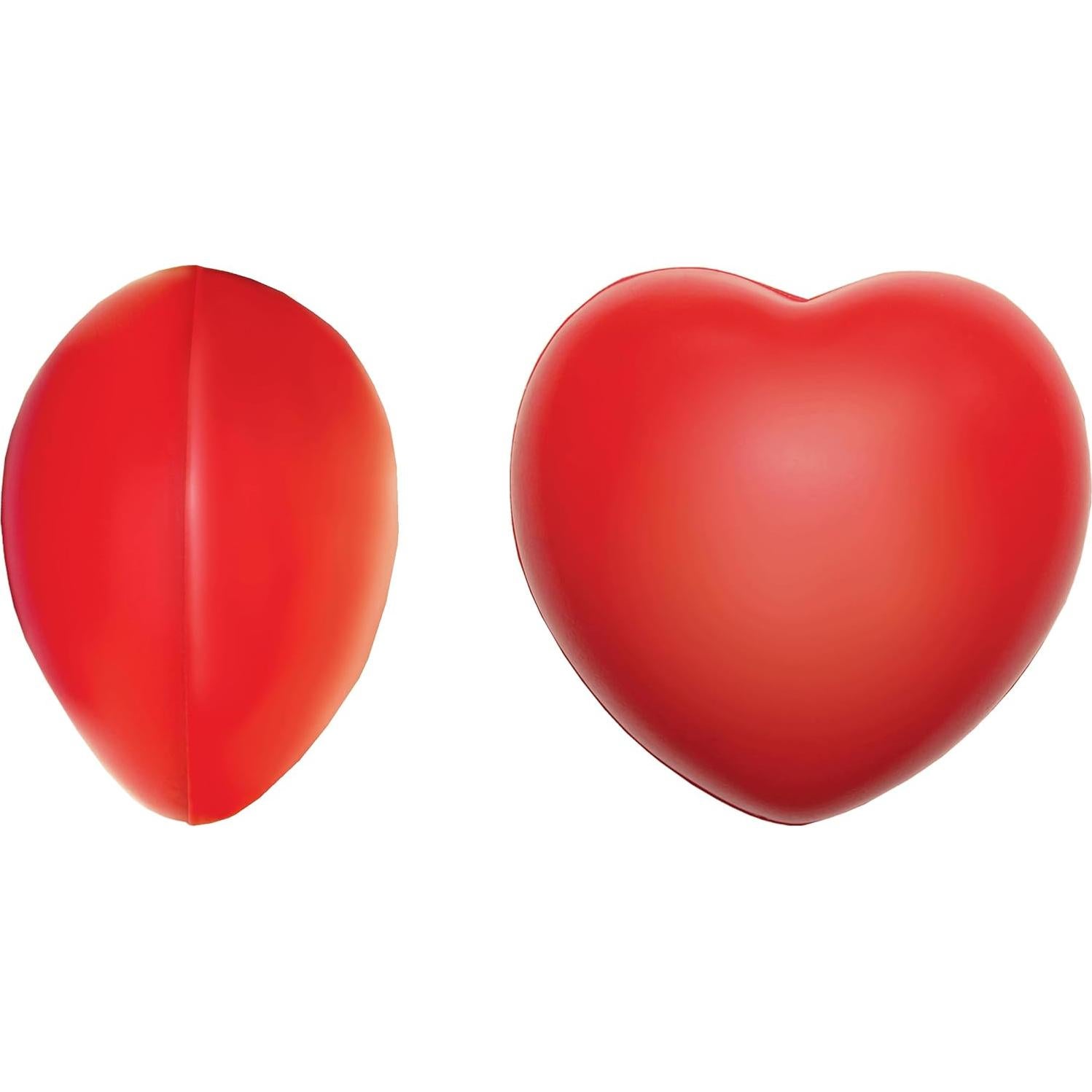 Ejercitadores de Mano en Forma de Corazón Rojo - Paquete de 12