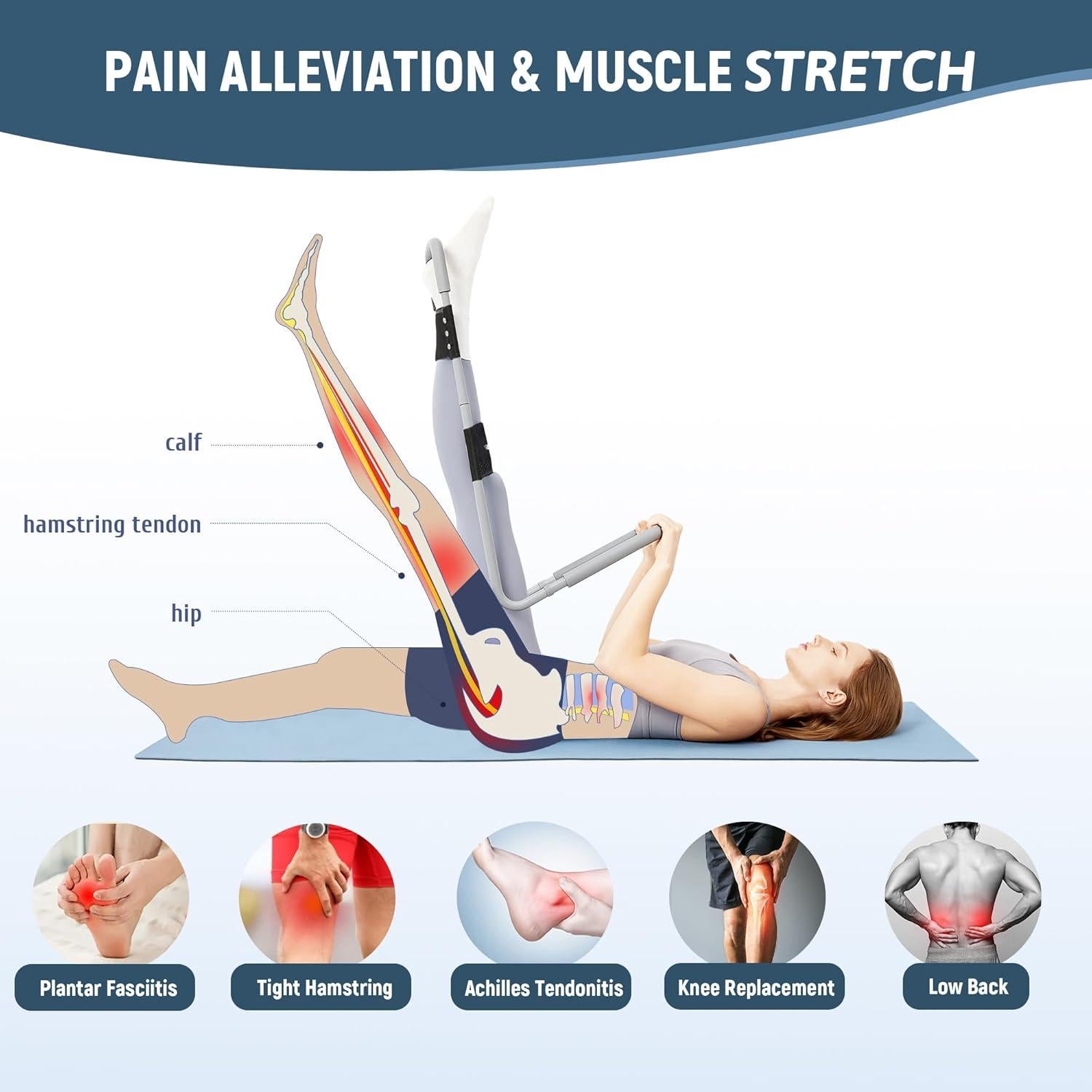 Estirador de Isquiotibiales PressLoo Mejorado 2.0 para Rodilla
