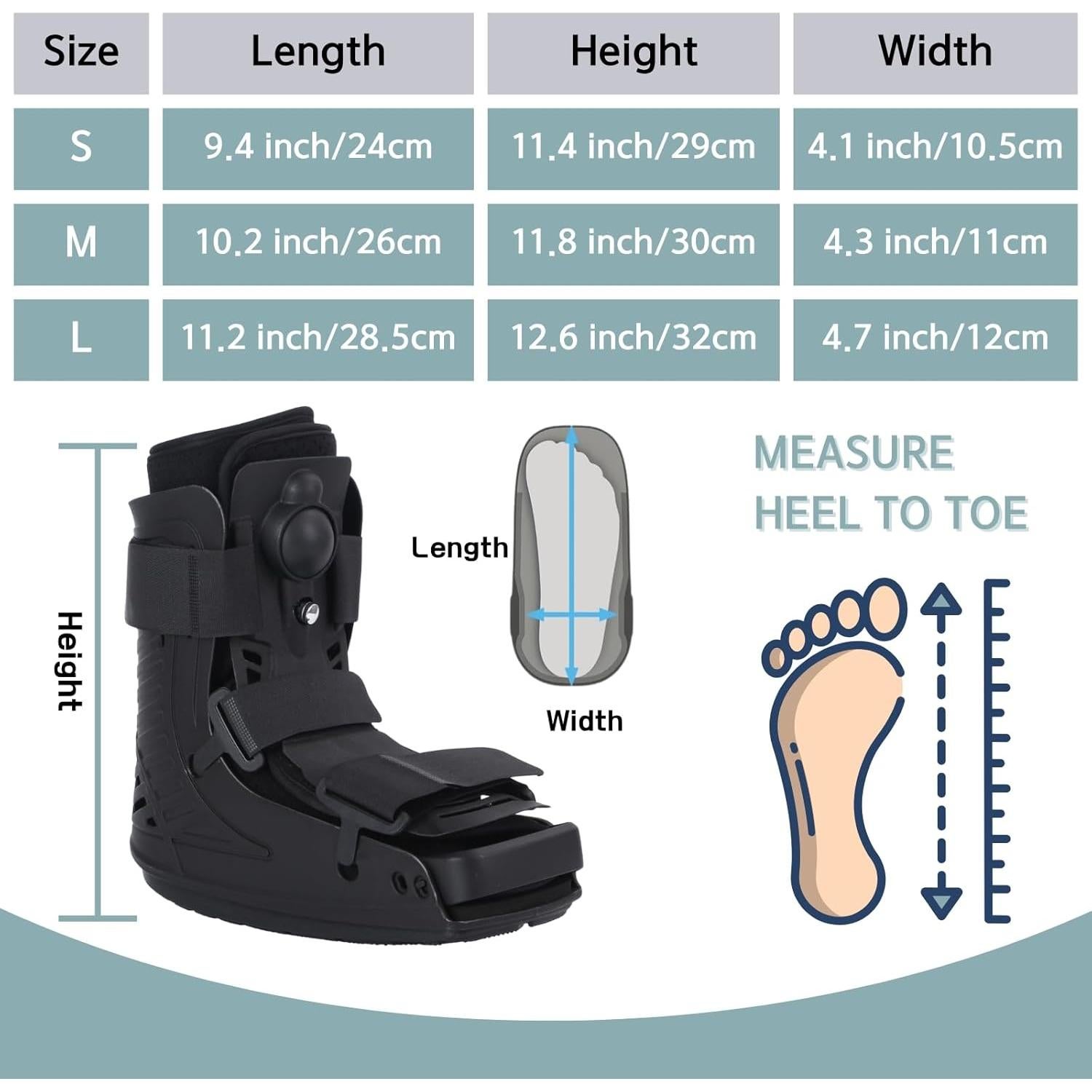 Bota de Cam Walker Inflable Mathgetin para Recuperación Médica - Pequeña