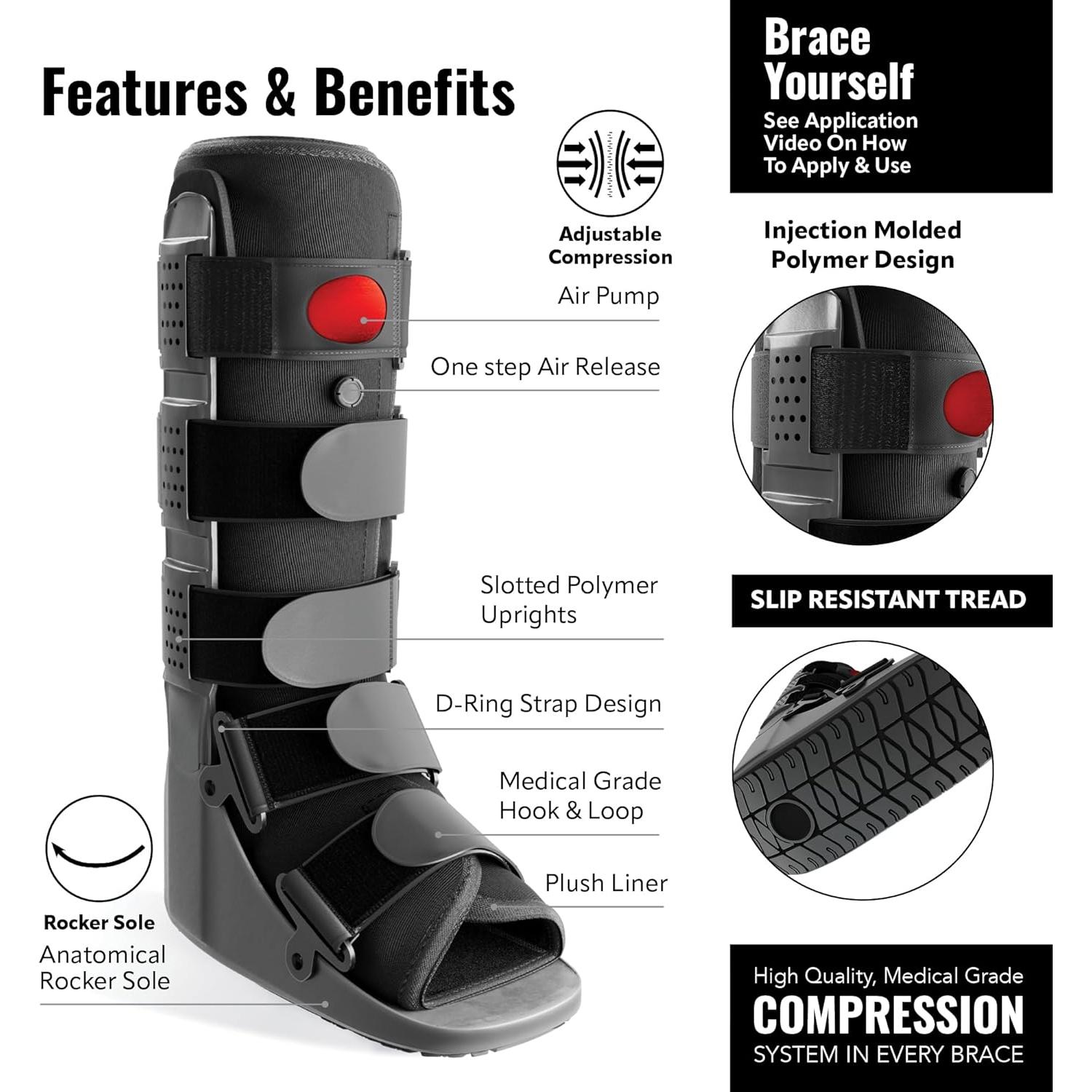 Bota de Caminata Alta Braceapedia Mediana con Bomba de Aire