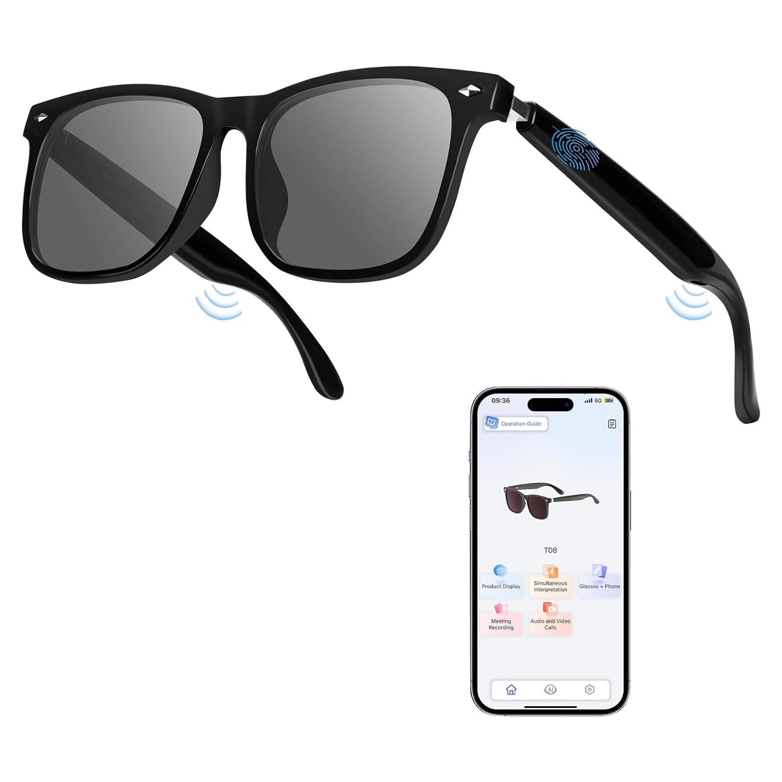 Gafas Inteligentes Luckit Bluetooth AI con Altavoz y UV400