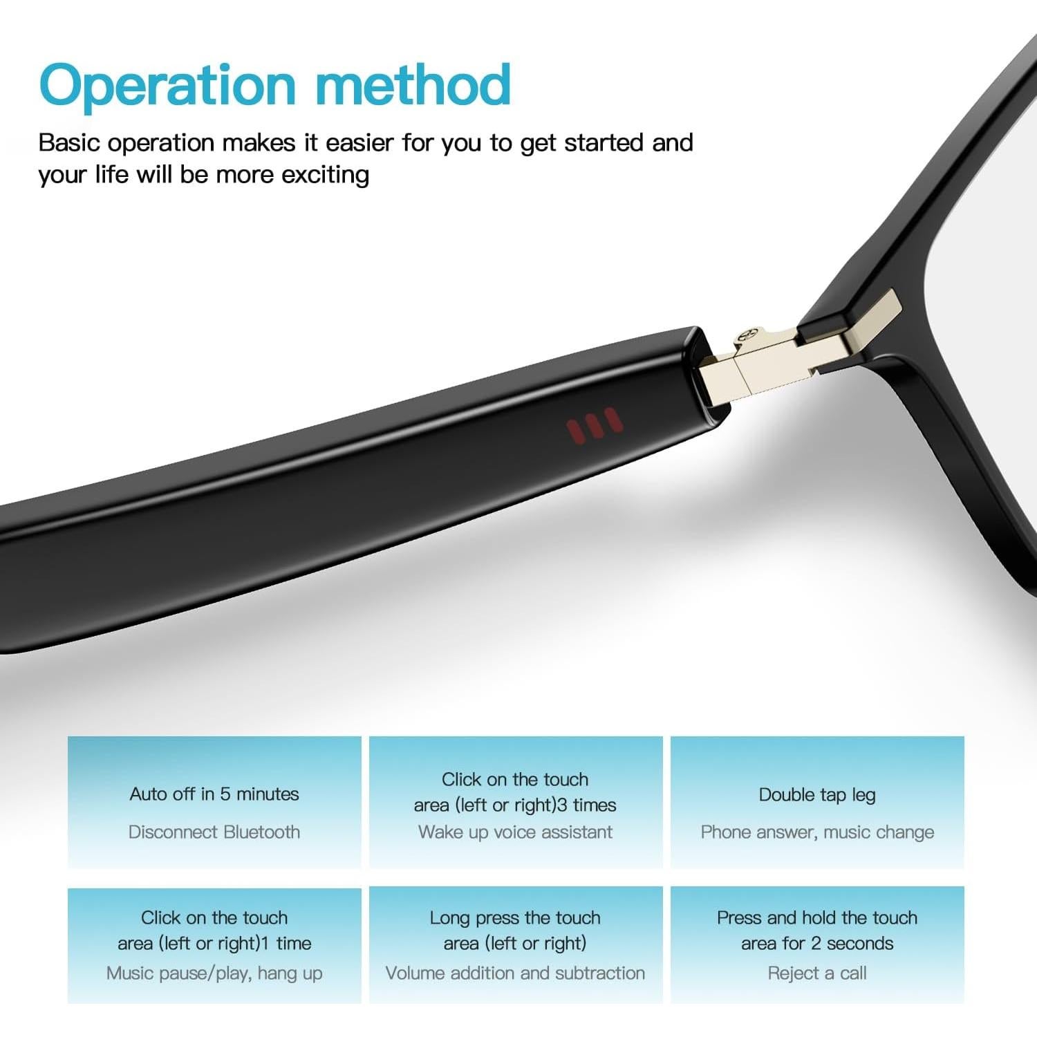 Gafas Inteligentes Tulbeys M01 Bluetooth Audio IP67 6h Batería