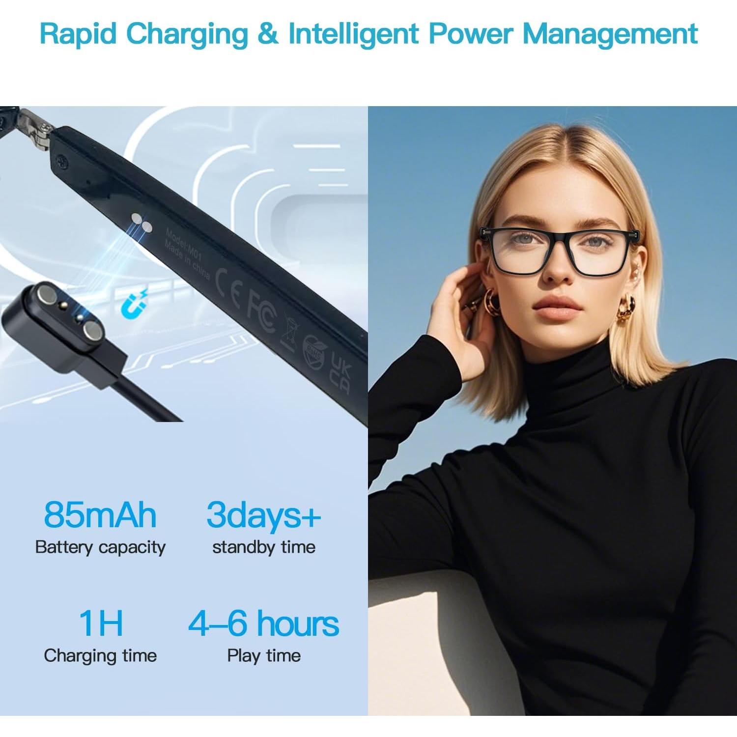 Gafas Inteligentes Tulbeys M01 Bluetooth Audio IP67 6h Batería