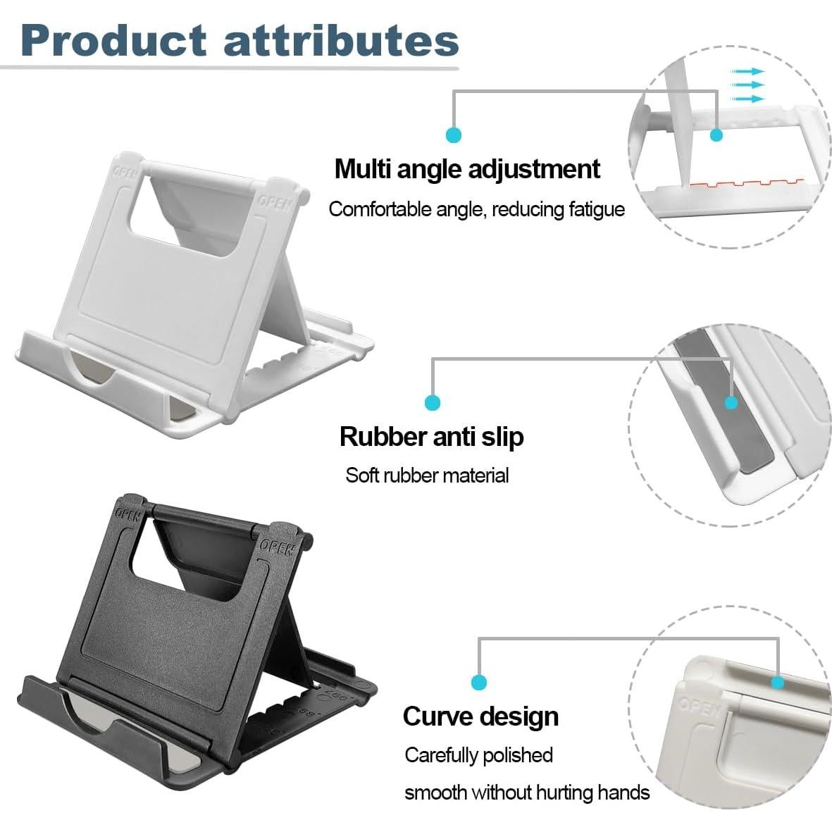 Soporte Plegable para Teléfono POQOD 2 Paquetes Ajustable