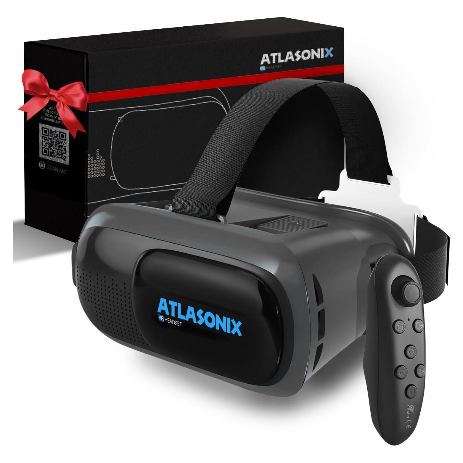 Auriculares VR 3D ATLASONIX para Smartphone Azul - Control Remoto