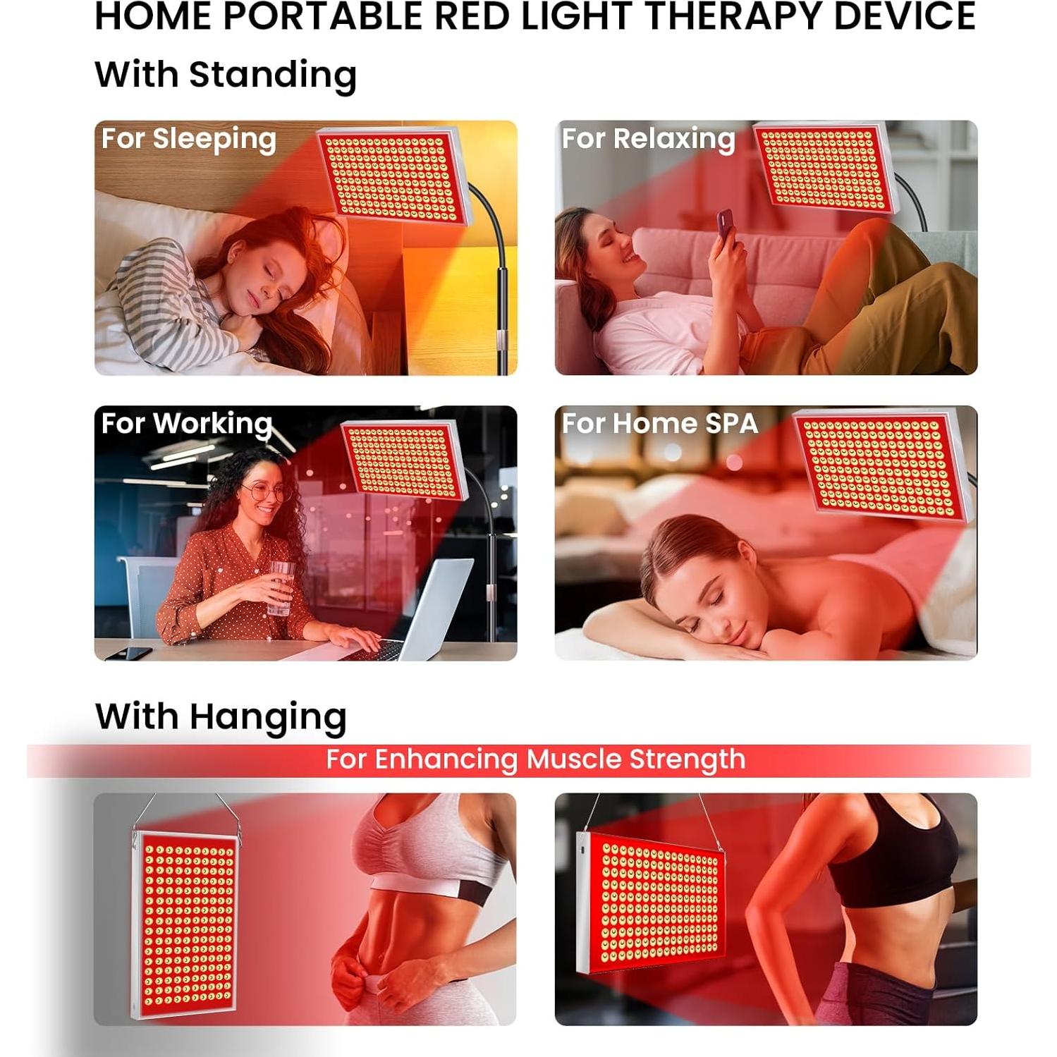 Panel de Terapia de Luz Roja SAVILER 160 LEDs 660nm 850nm