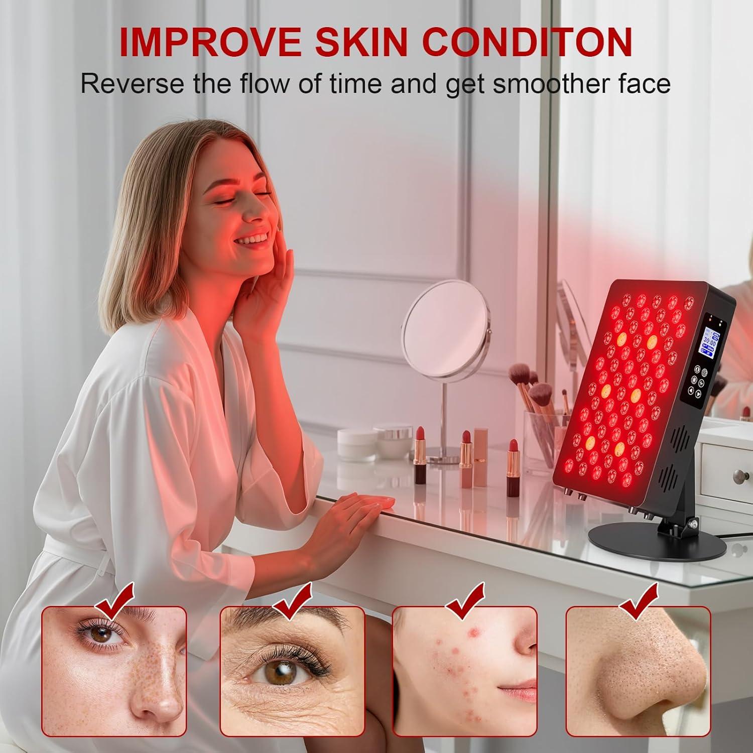 Panel de Terapia de Luz Roja PPOKK 70 LEDs 350W Control Remoto